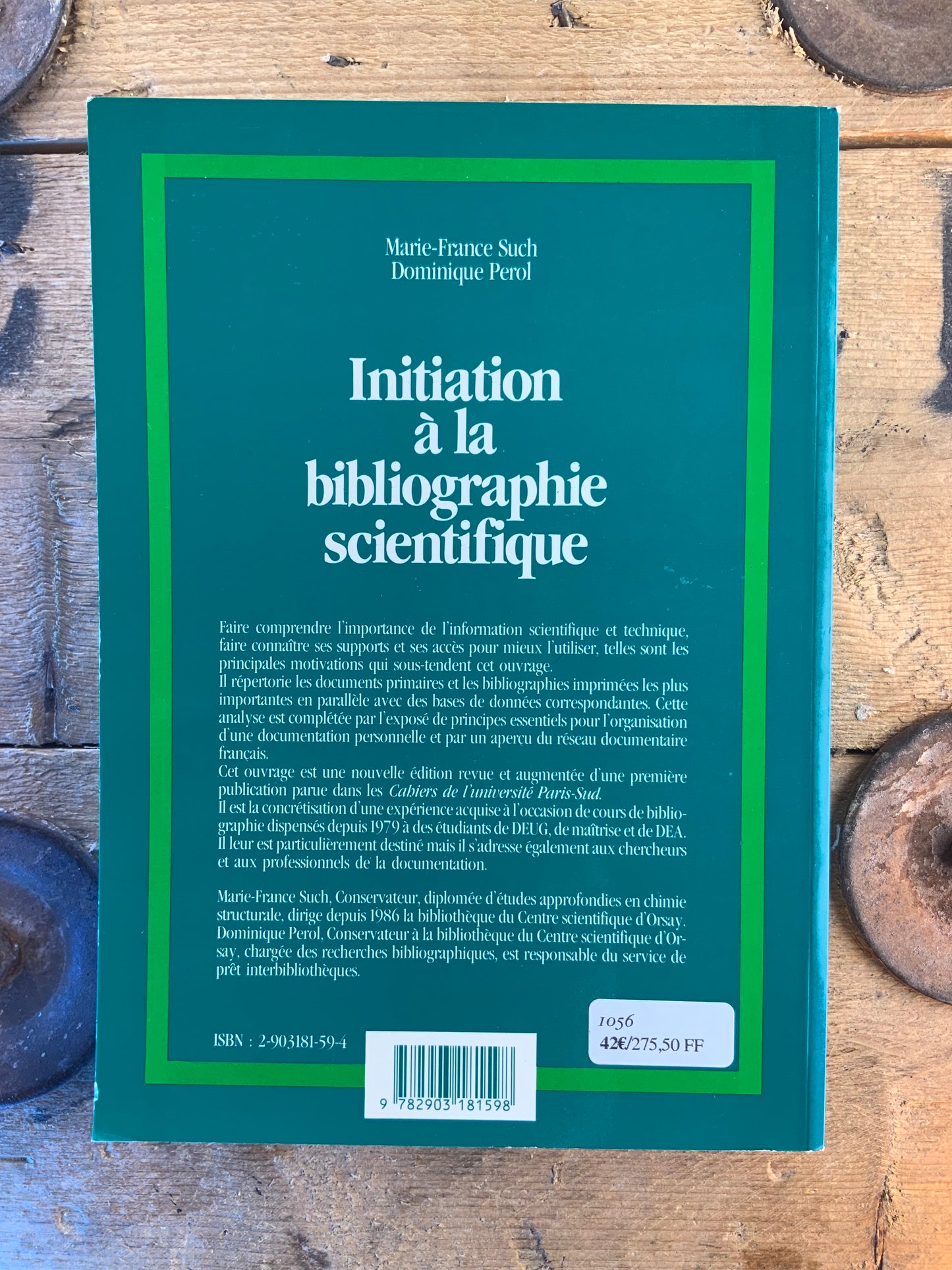 Initiation à la bibliographie scientifique - Marie-France Such et Dominique Perol