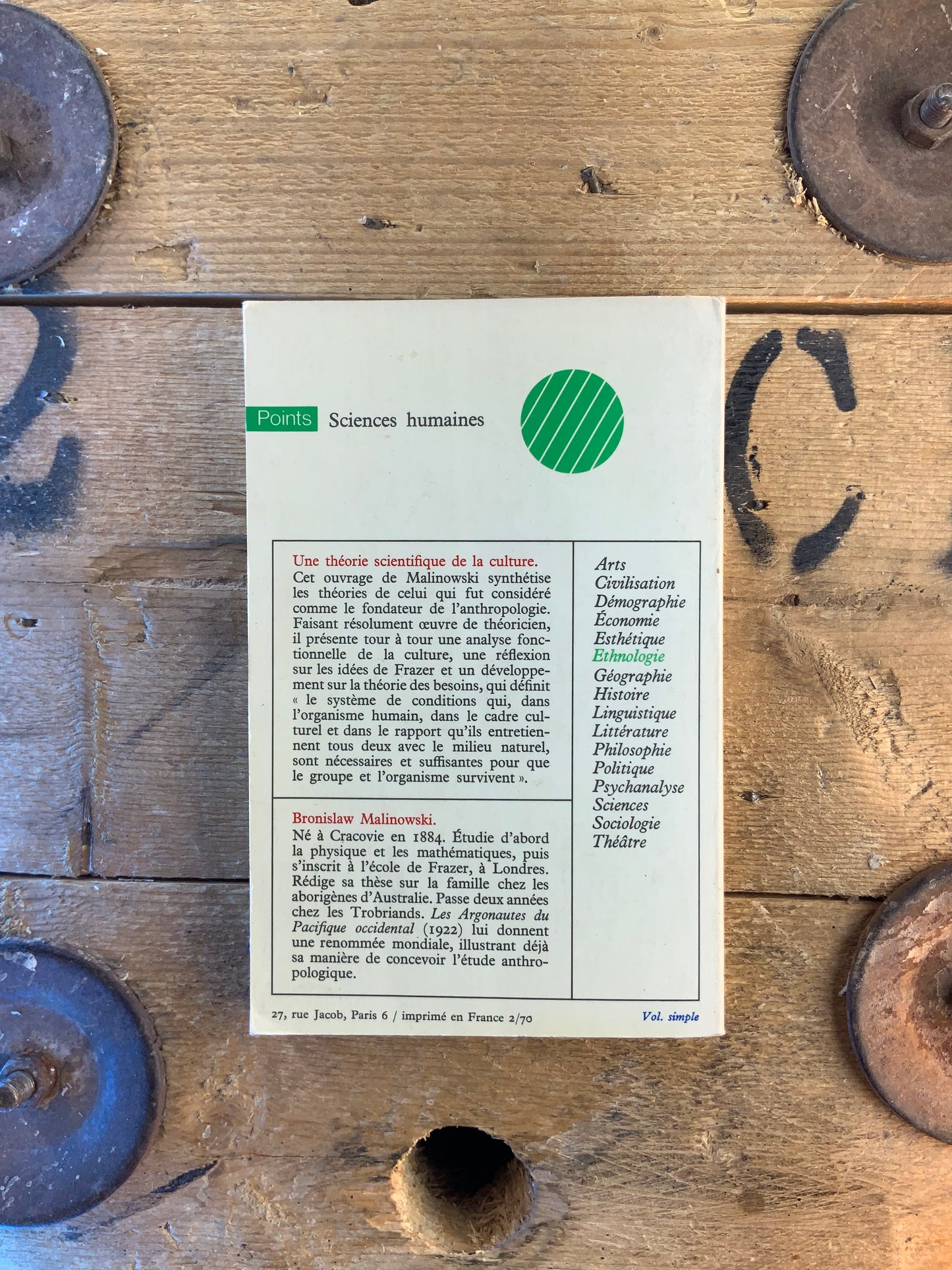 Une théorie scientifique de la culture - Bronislaw Malinowski