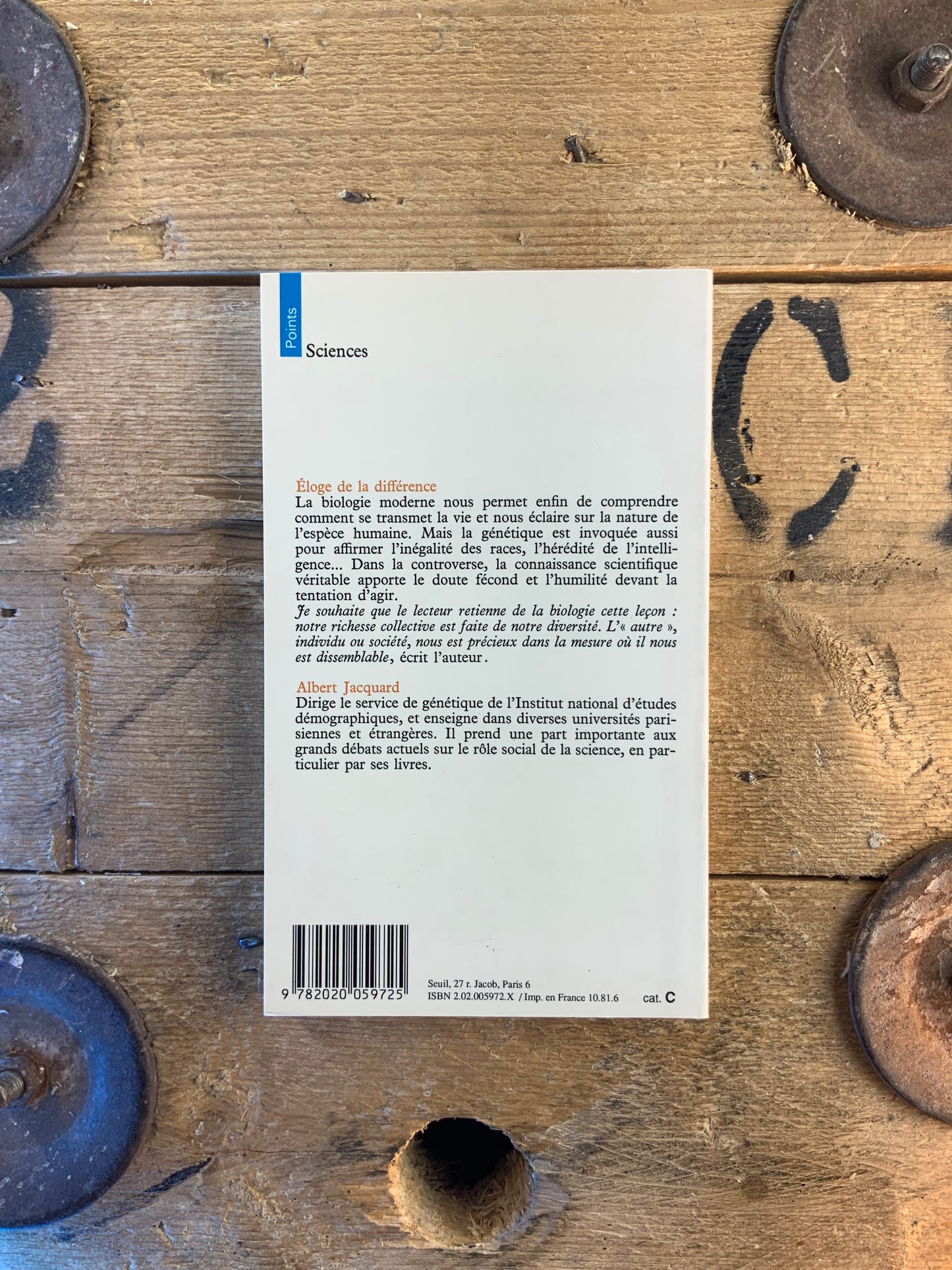 Éloge de la différence : la génétique et les hommes - Albert Jacquard
