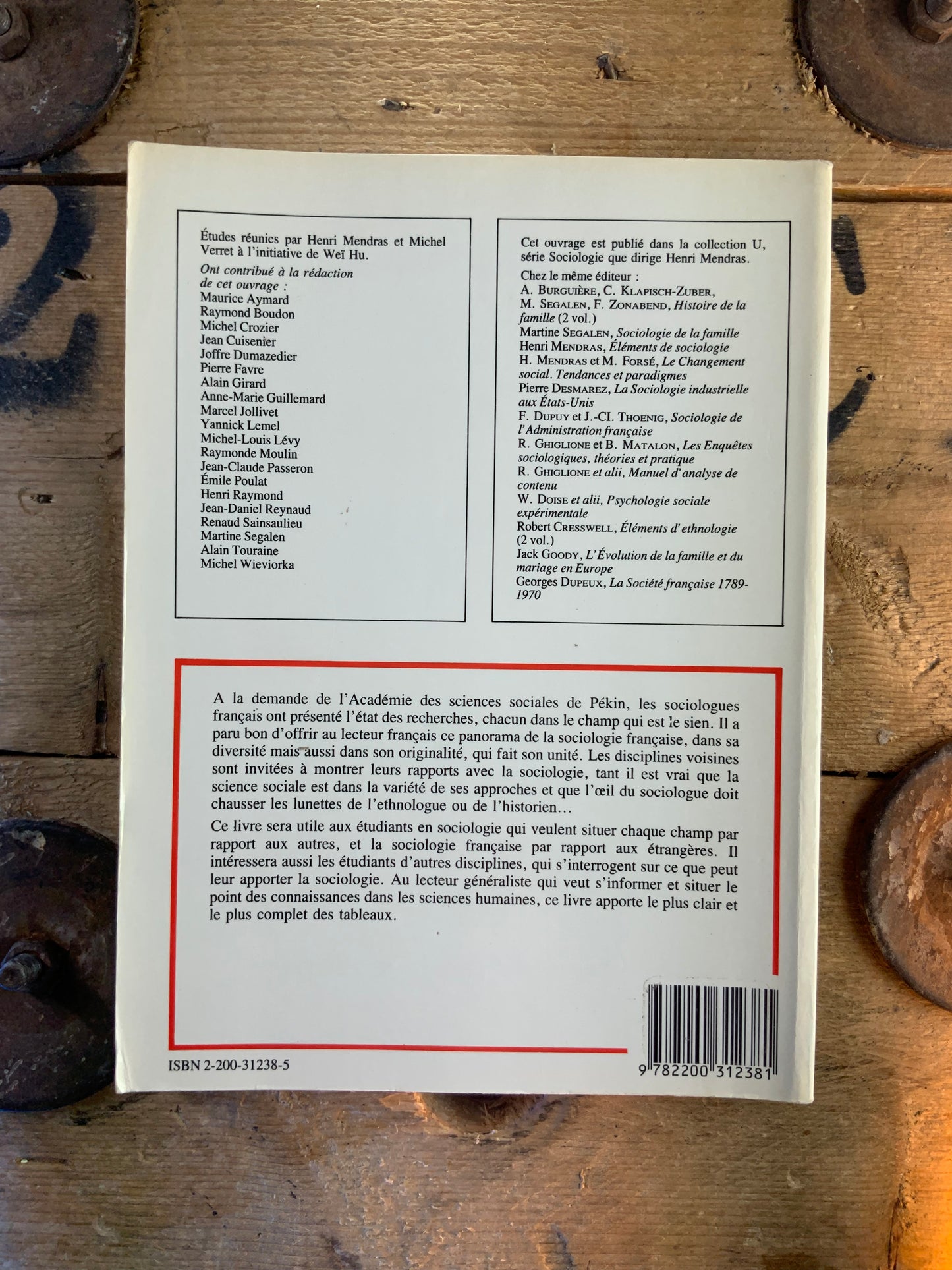 Les champs de la sociologie française - Henri Mendras et Michel Verret