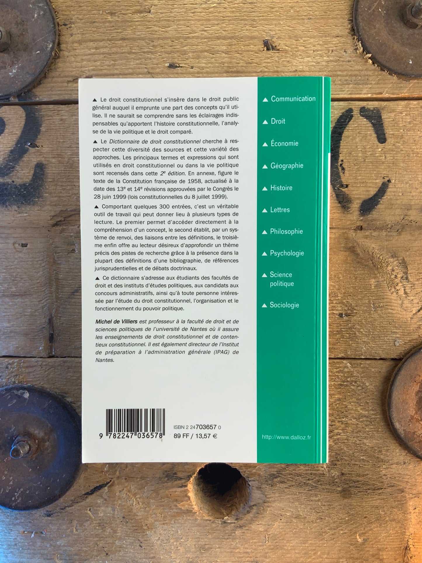 Dictionnaire de droit constitutionnel - Michel De Villiers