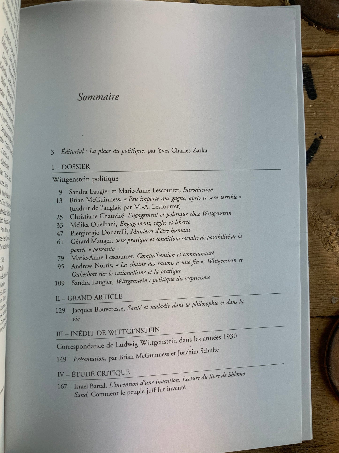 Wittgenstein politique [ Revue Cités ] - Mars 2009 - n° 38