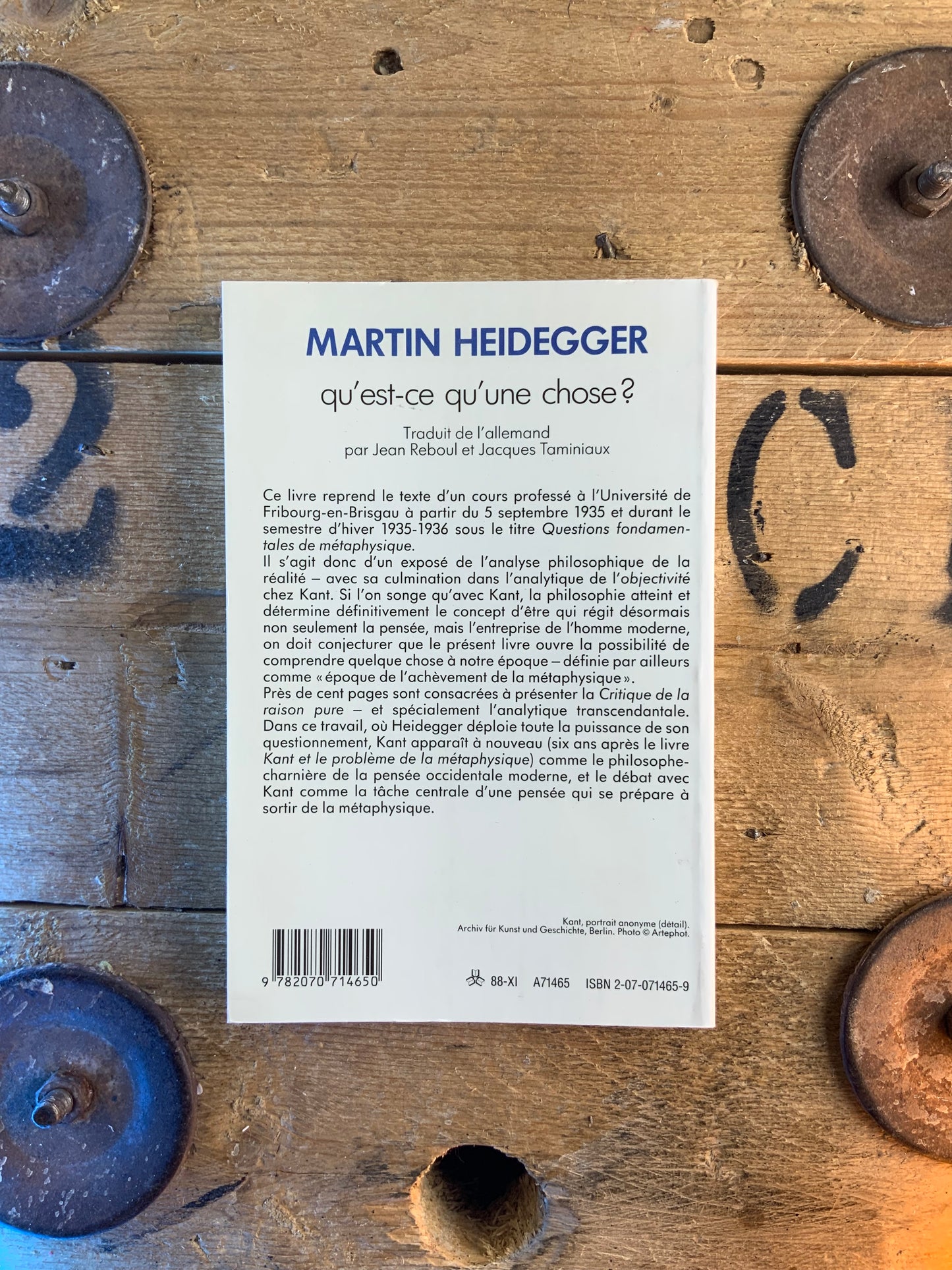 Qu’est-ce qu’une chose ? - Martin Heidegger