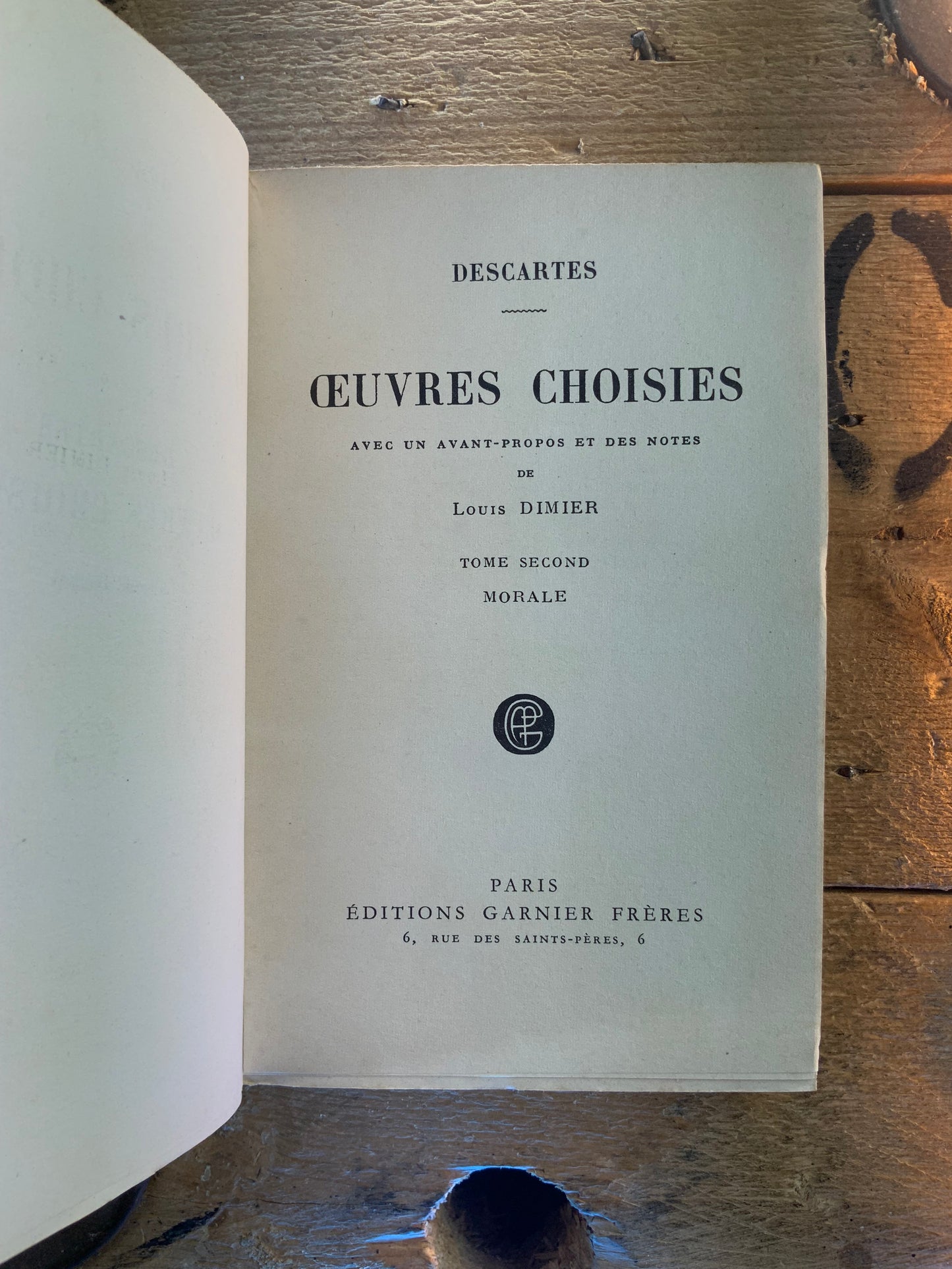 Œuvres choisis de Descartes, Tome second