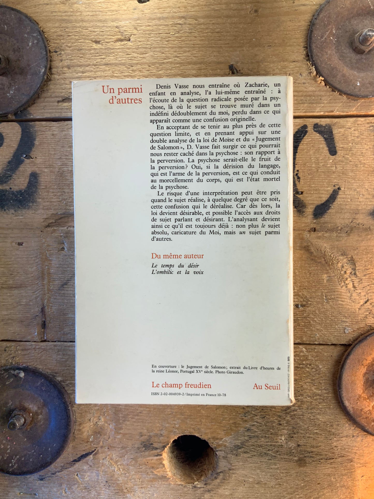 Un parmi d’autres - Denis Vasse