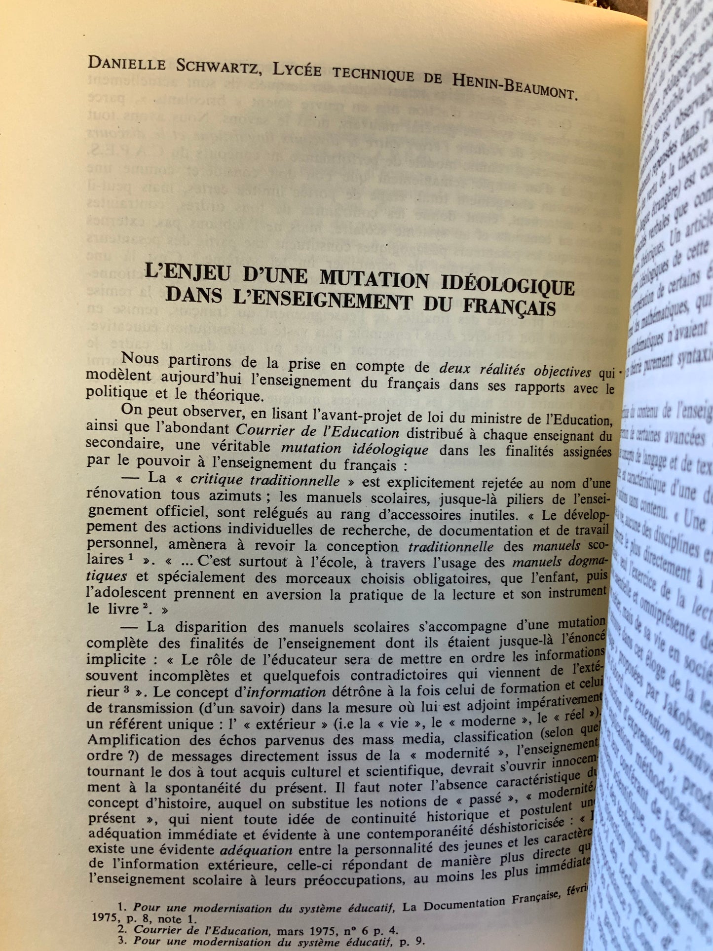 Enseigner le français [ Revue Littérature ] - Octobre 1975 - n° 19