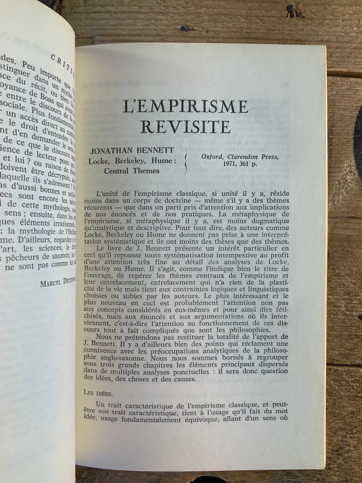 Les grecs ne sont pas comme les autres - Marcel Detienne | L’empirisme revisité - Yves Michaud… [ Revue Critique ] - Janvier 1975 - n°332