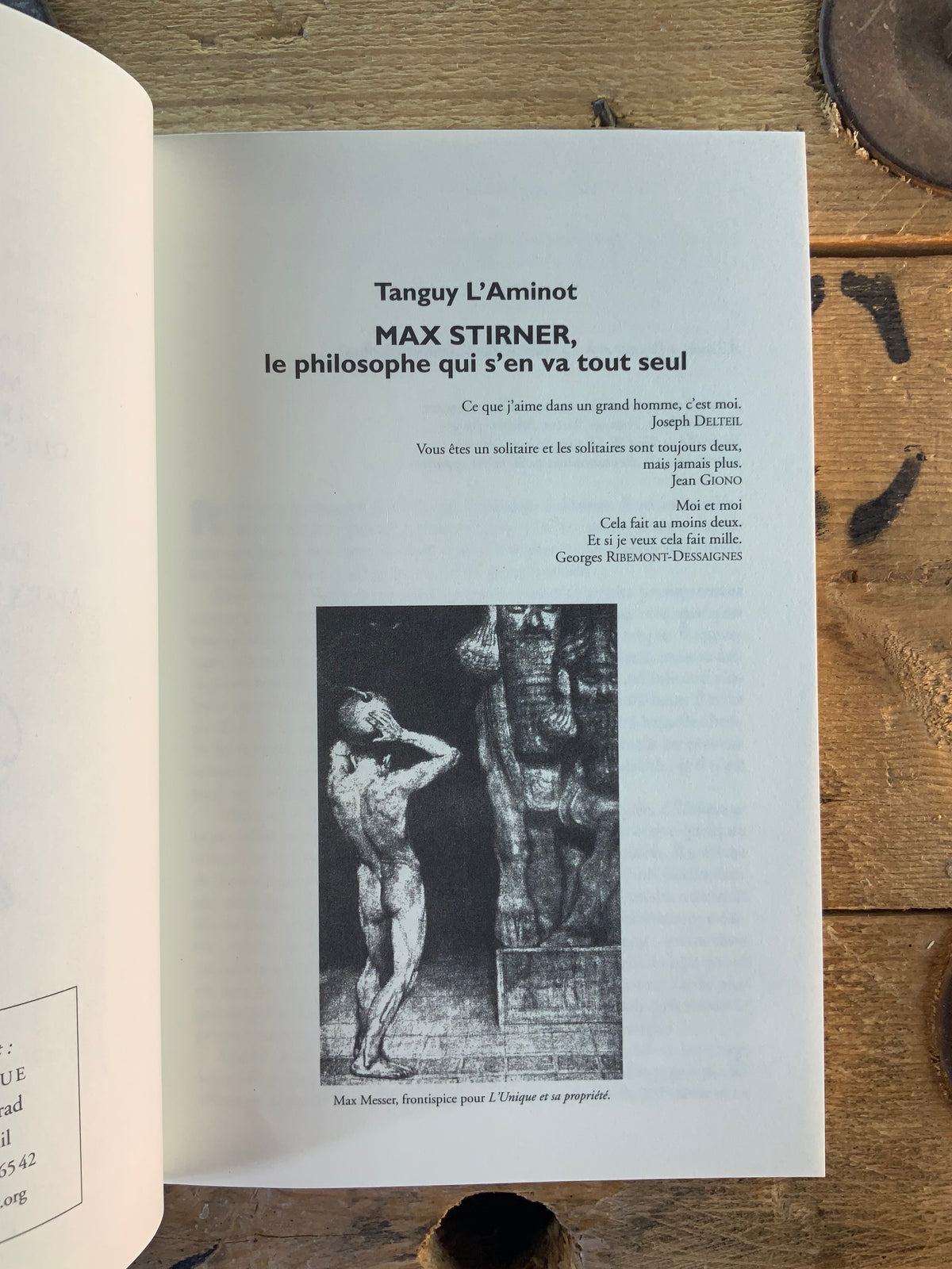 Max Stirner, le philosophe qui s’en va tout seul - Tanguy L’Aminot . suivi de Marx versus Stirner - Daniel Joubert