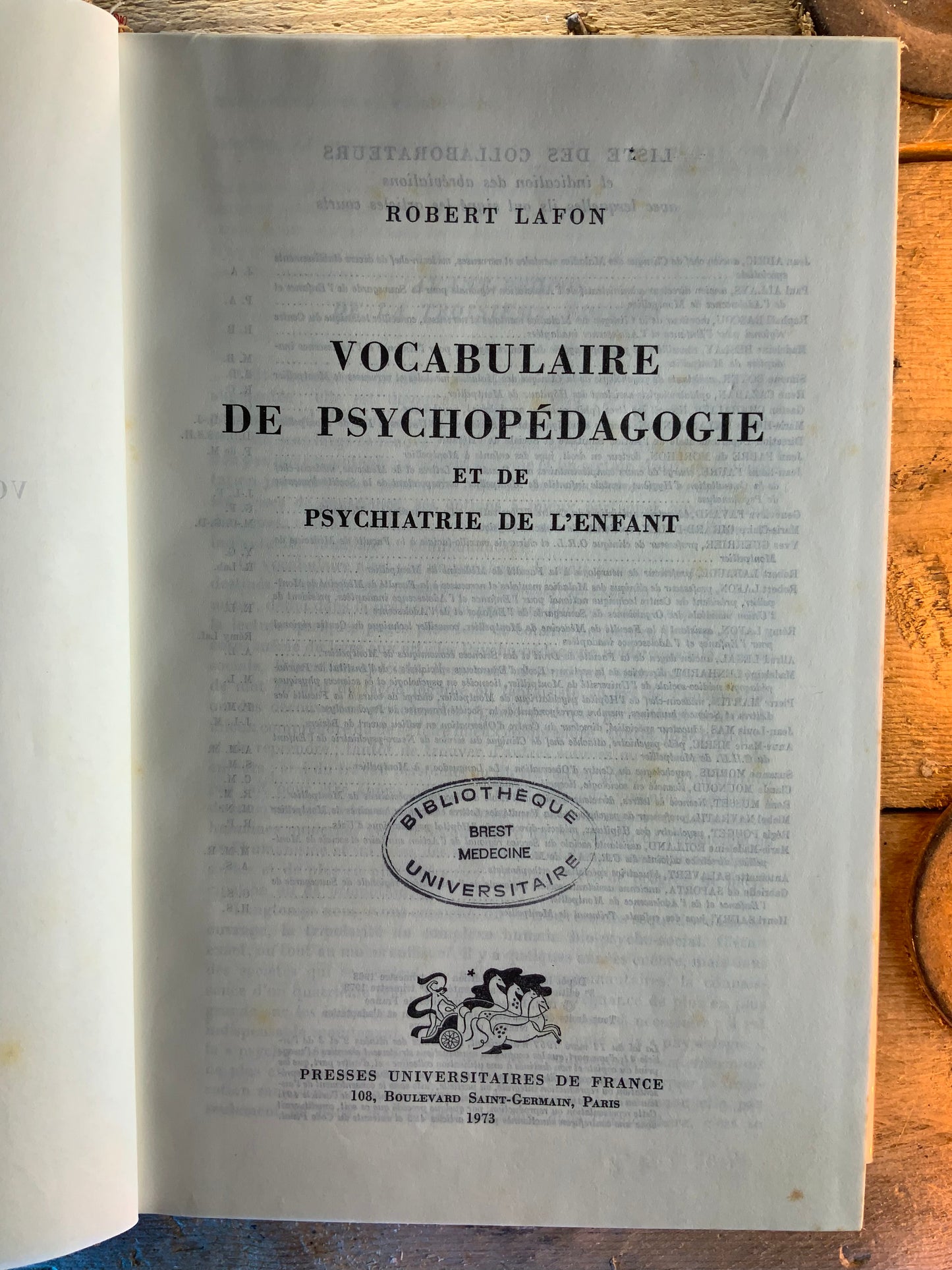 Vocabulaire de psychopédagogie, et de psychanalyse de l’enfant - Robert Lafon