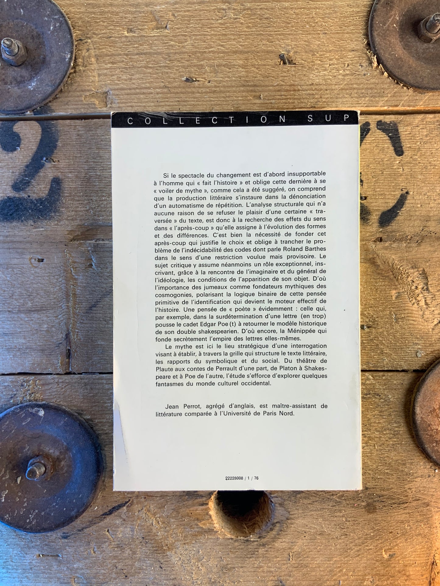 Mythe et littérature - Jean Perrot