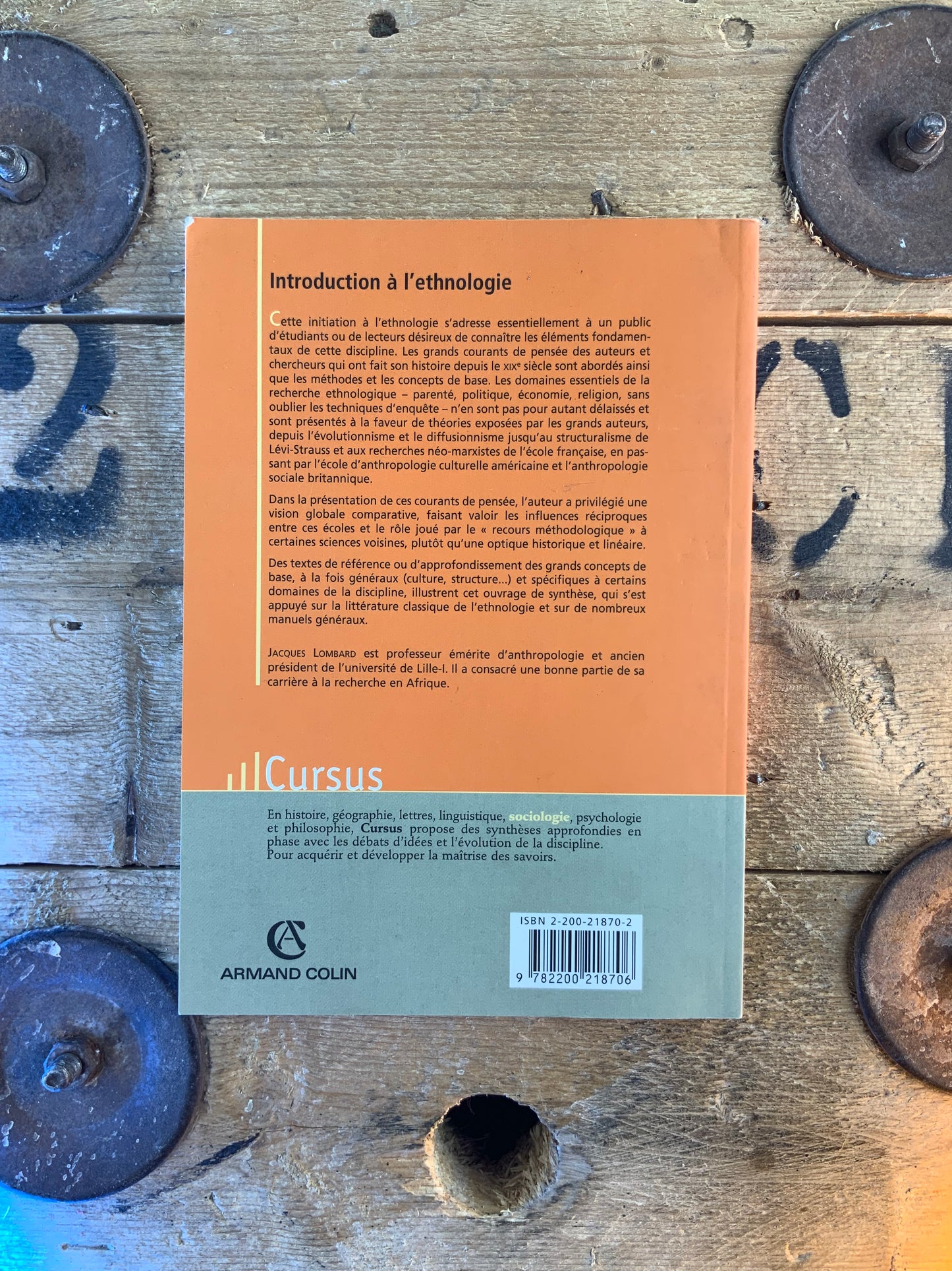 Introduction à l’ethnologie - Jacques Lombard