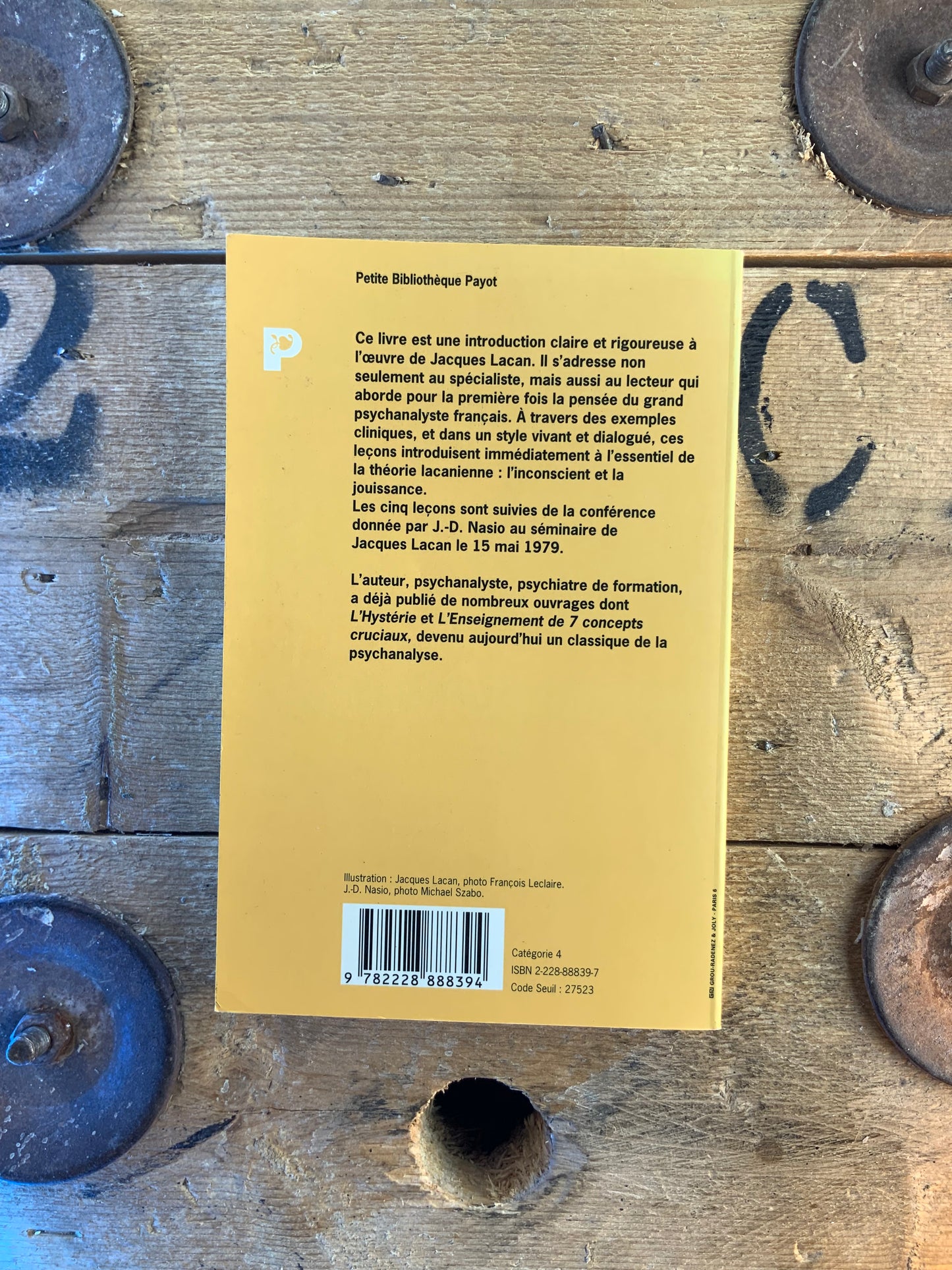 Cinq leçons sur la théorie psychanalytique de Jacques Lacan - J.-D. Nasio
