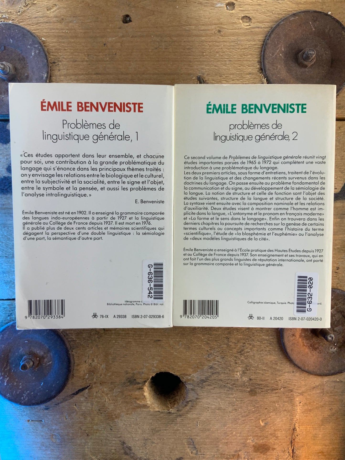 Problèmes de linguistique générale - Émile Beveniste (en 2 volumes)