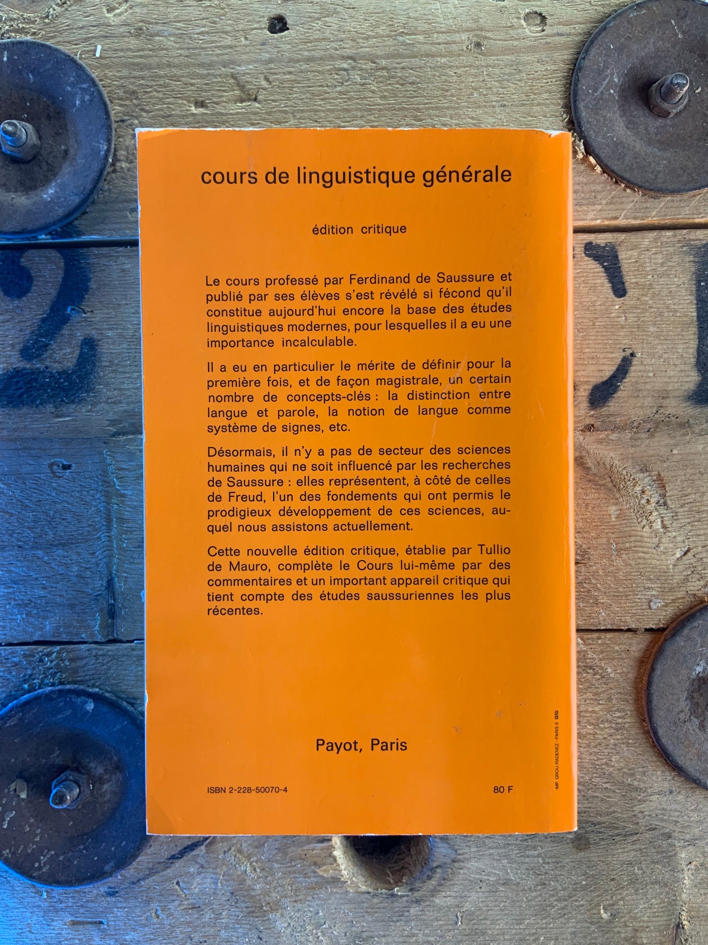 Cours de linguistique générale - F. De Saussure