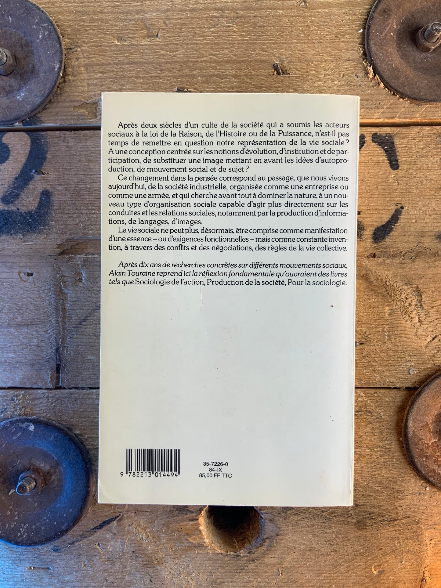 Le retour de l’acteur : essai de sociologie - Alain Touraine