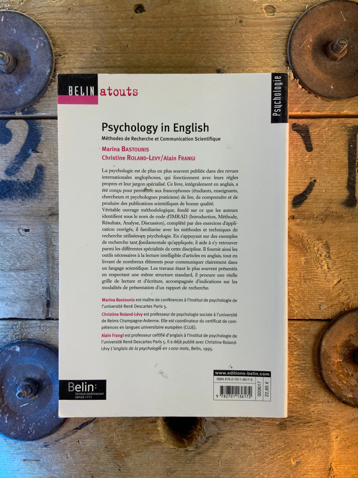 Psychology in English - Marina Bastounis, Christine Roland-Levy, Alain Frangi