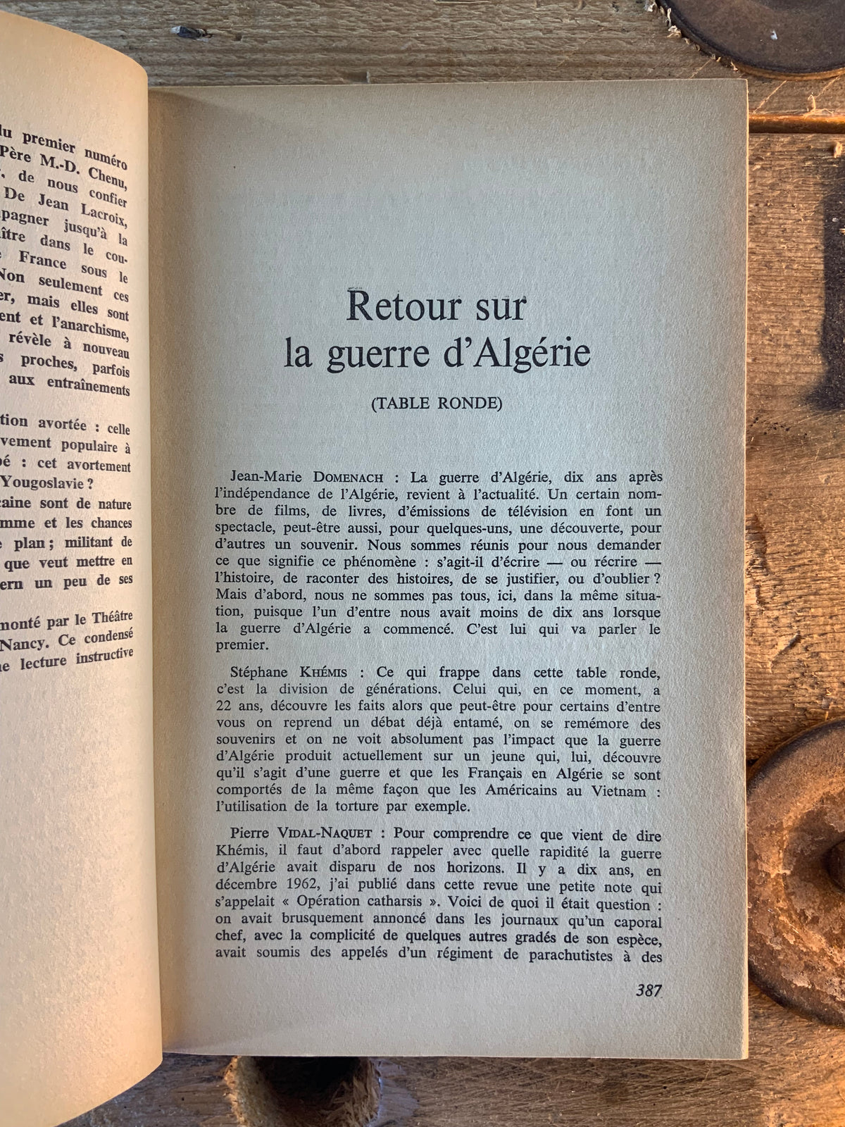 Retour sur la guerre d’Algérie - La culture - Poèmes … [ Revue Esprit ] - Octobre 1972 - n° 10