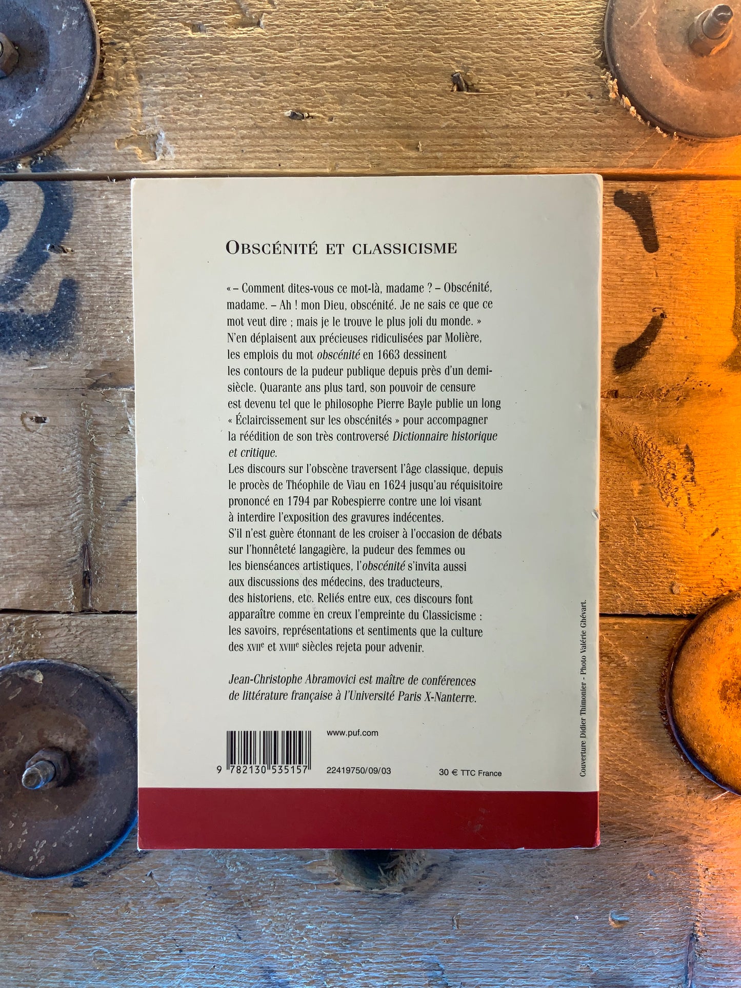 Obscénité et classicisme - Jean-Christophe Abramovici