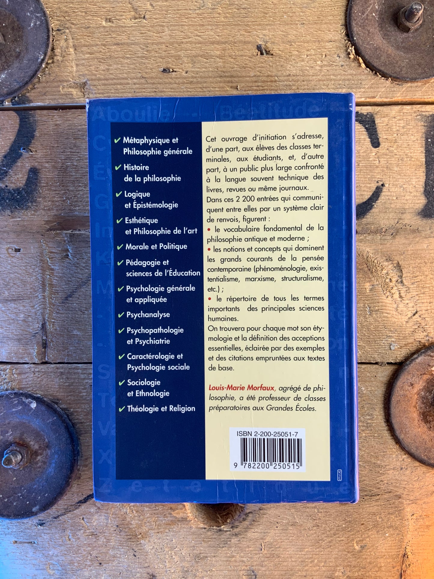 Vocabulaire de la philosophie et des sciences humaines - Louis-Marie Morfaux