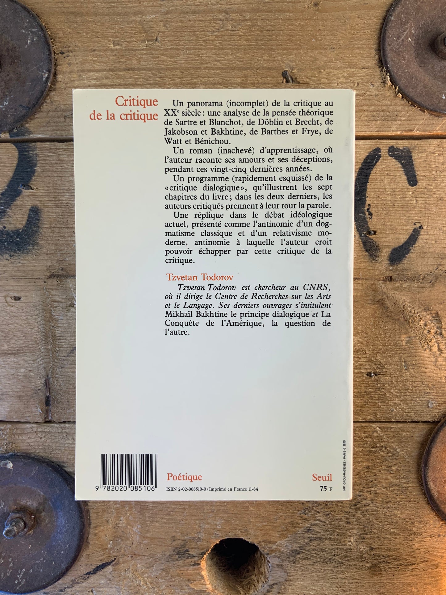 Critique de la critique : un roman d’apprentissage - Tzvetan Todorv