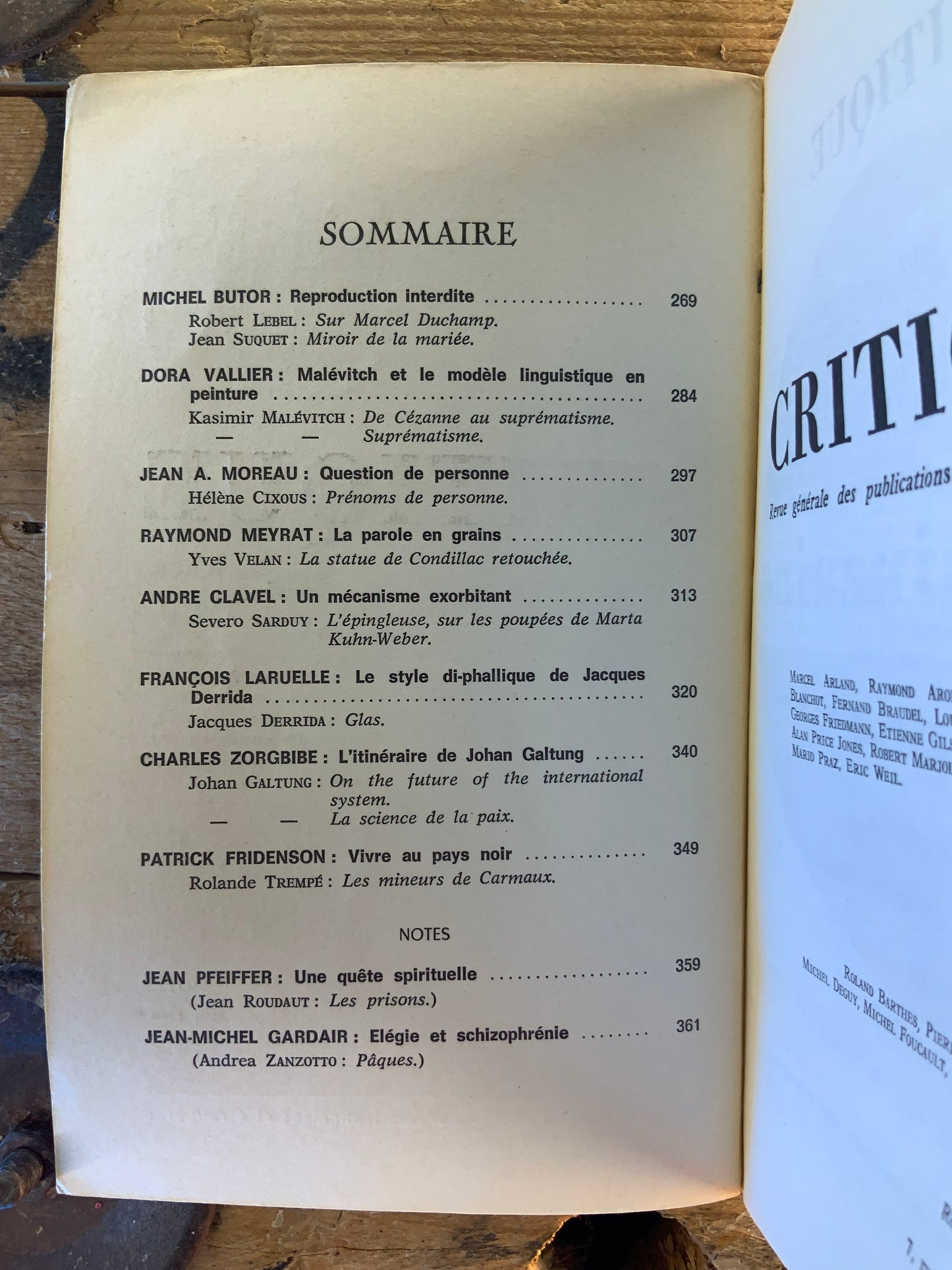Michel Butor : reproduction interdite - Dora Vallier : Malévitch et le modèle linguistique en peinture … [ Revue Critique ] - Mars 1975 - n°334