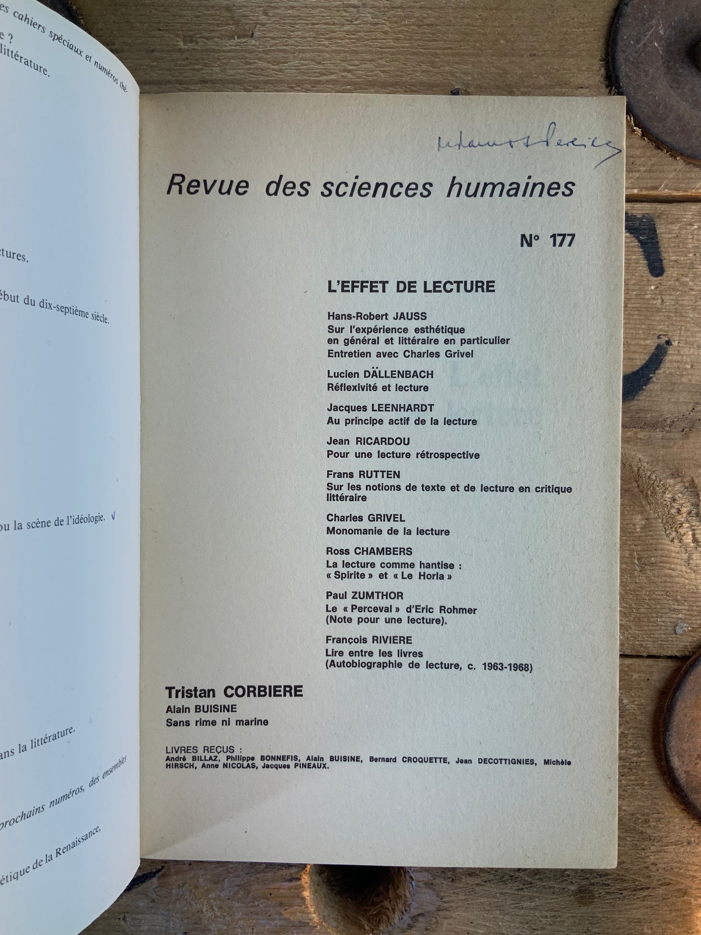 L’effet de lecture [ Revue des Sciences Humaines 1980-1 Numéro 177 ]