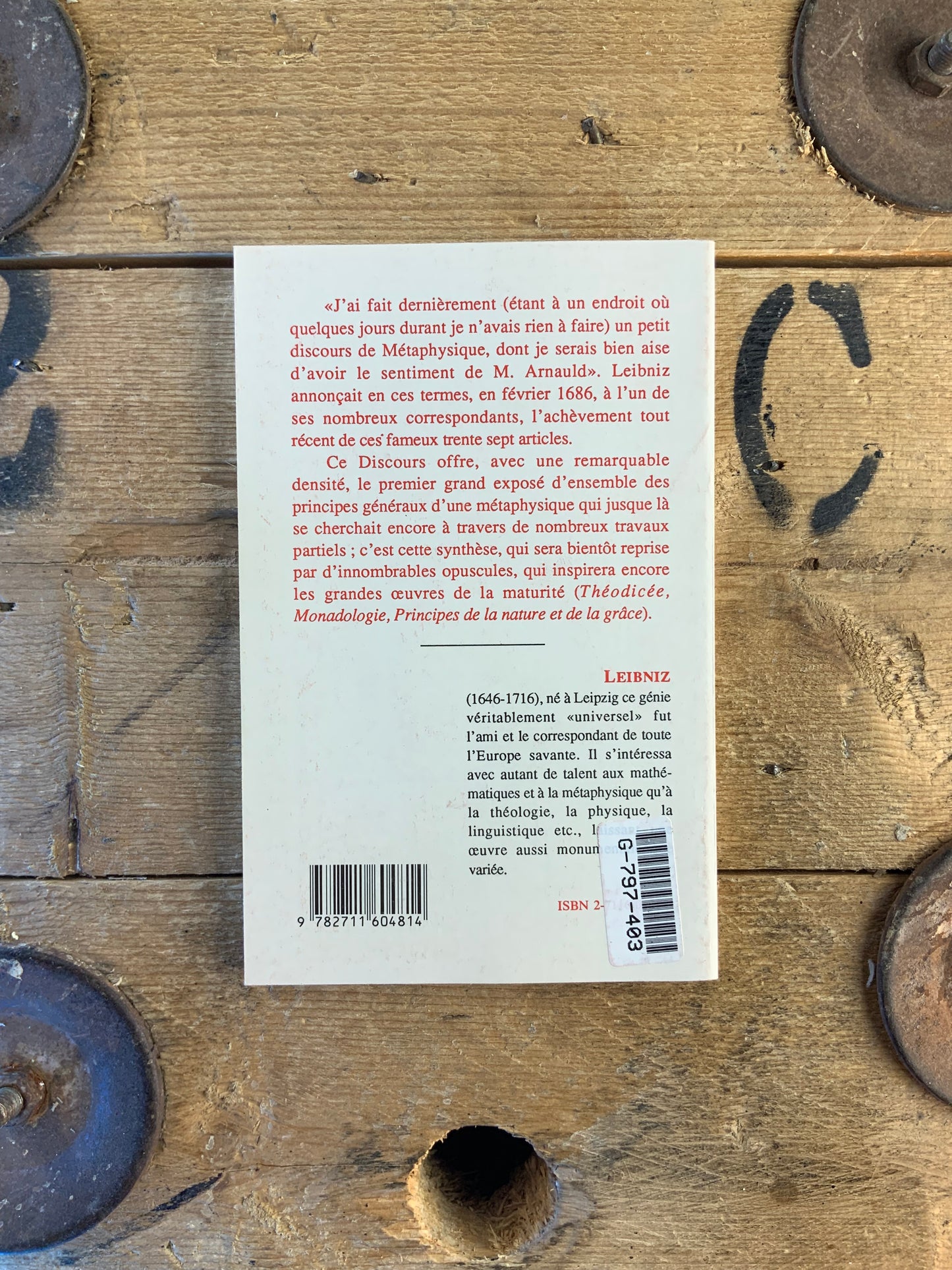Discours de Métaphysique - Leibniz