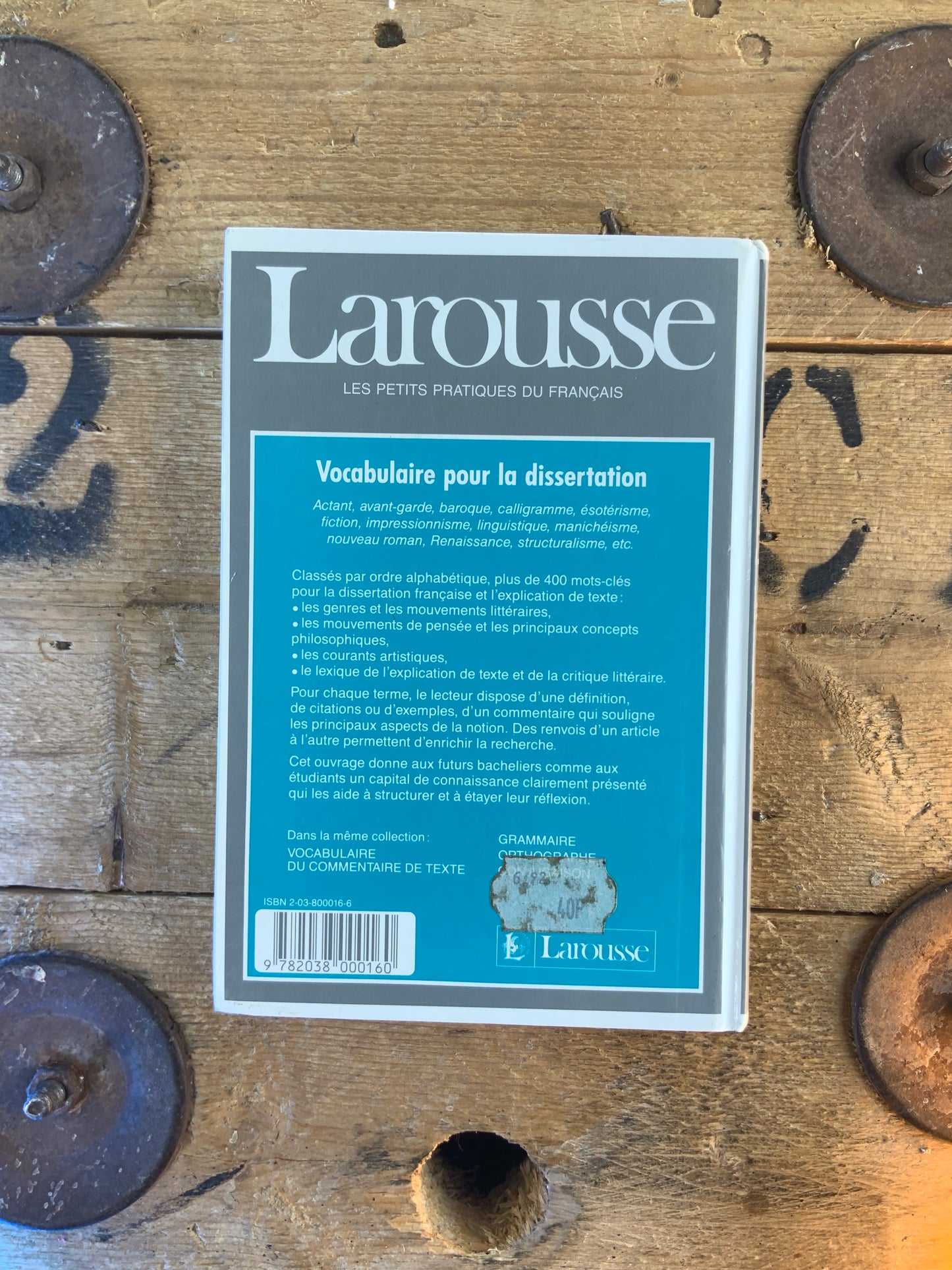 Vocabulaire pour la dissertation : 400 mots clés pour la dissertation française et l’explication de texte