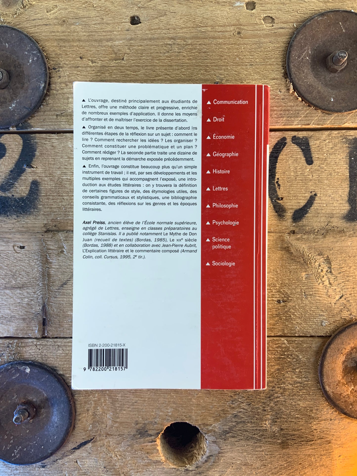 La dissertation littéraire - Axel Preiss
