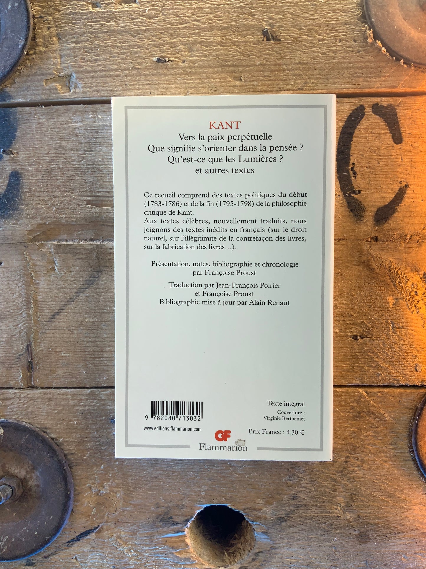 Vers la paix perpétuelle . Que signifie s’orienter dans la pensée ? . Qu’est-ce que les Lumières ? - Emmanuel Kant