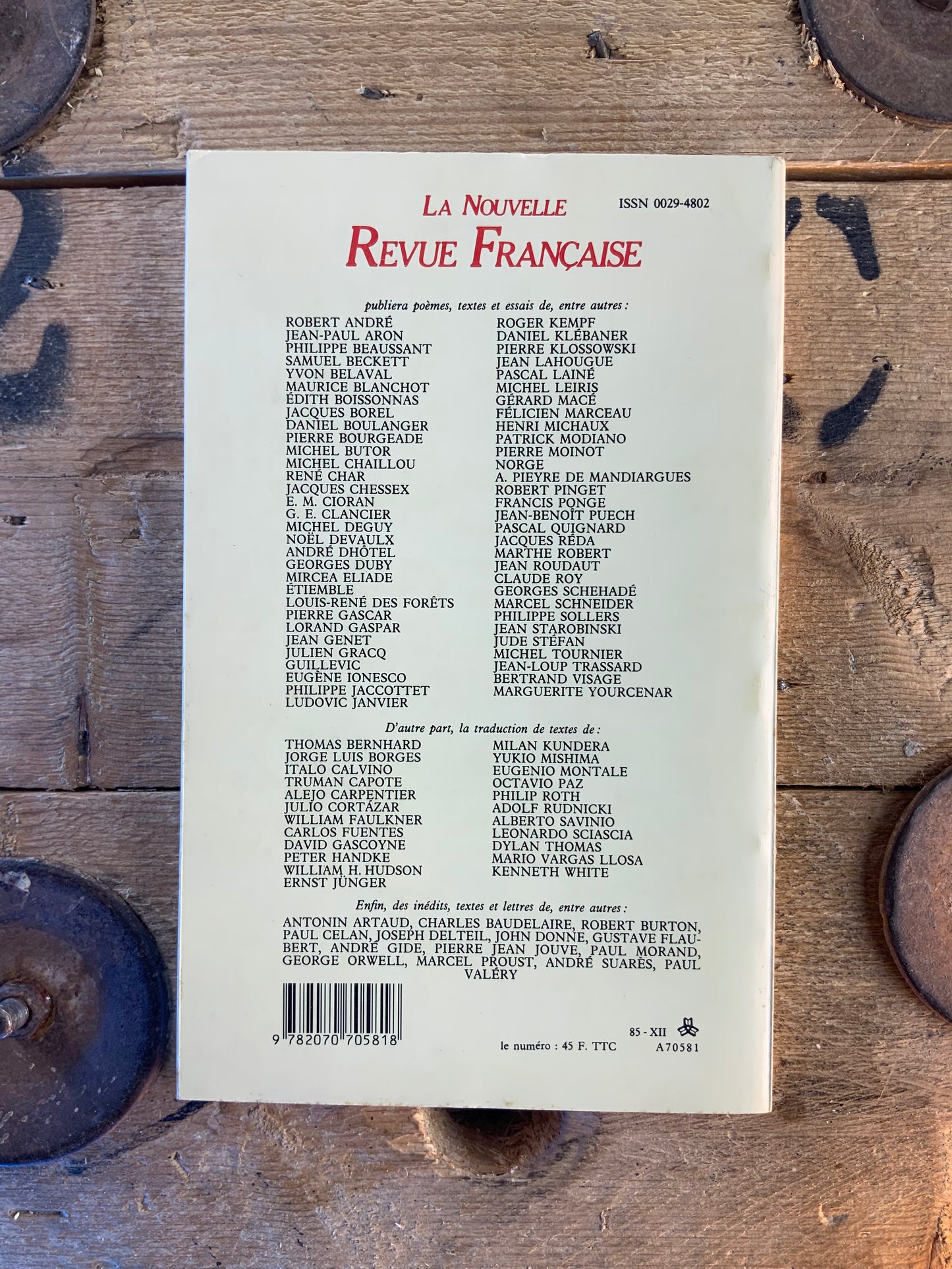 N.R.F numéro 395 [ La Nouvelle Revue Française ]