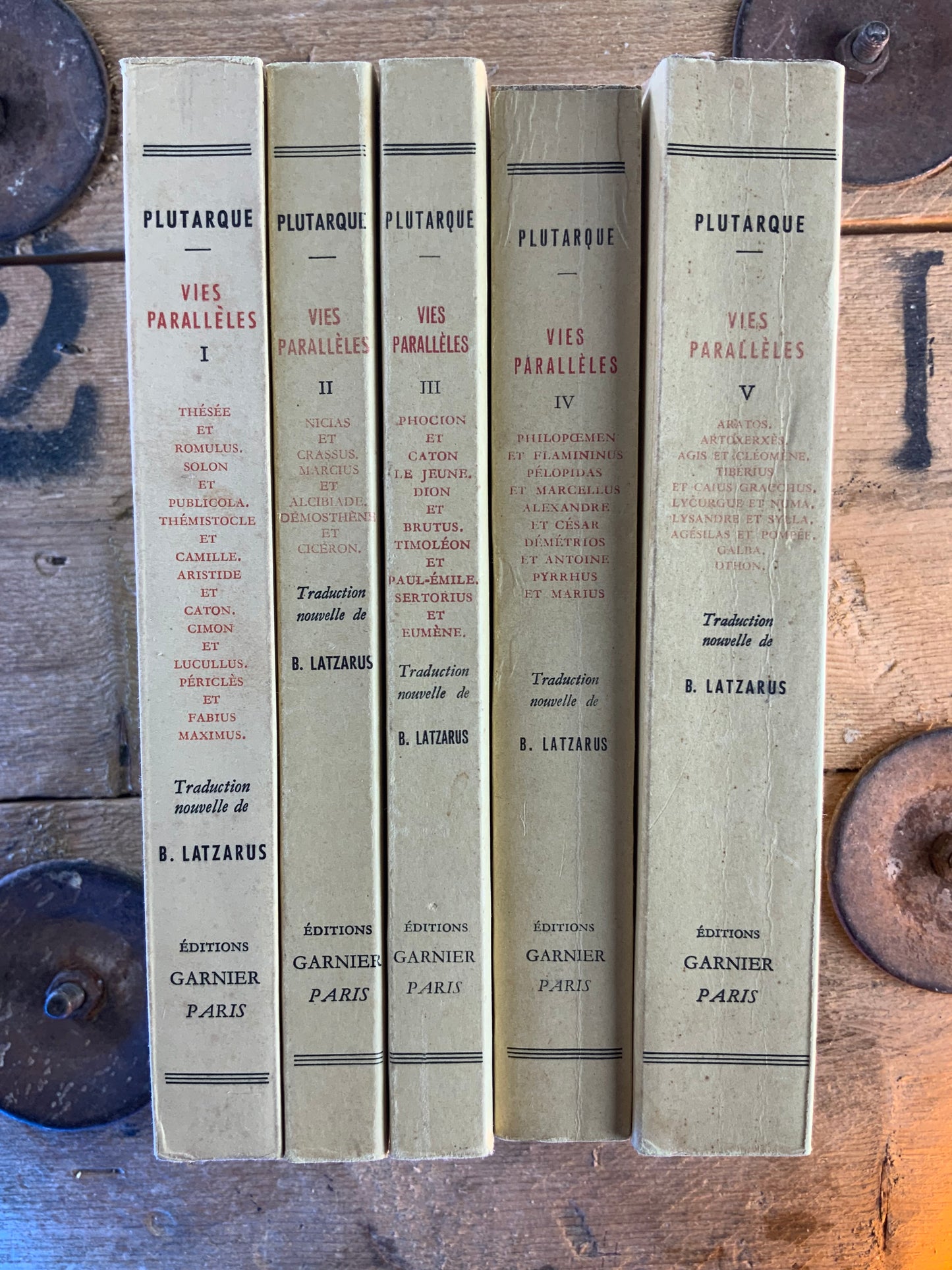 Vies Parallèles - Plutarque (en 5 volumes)