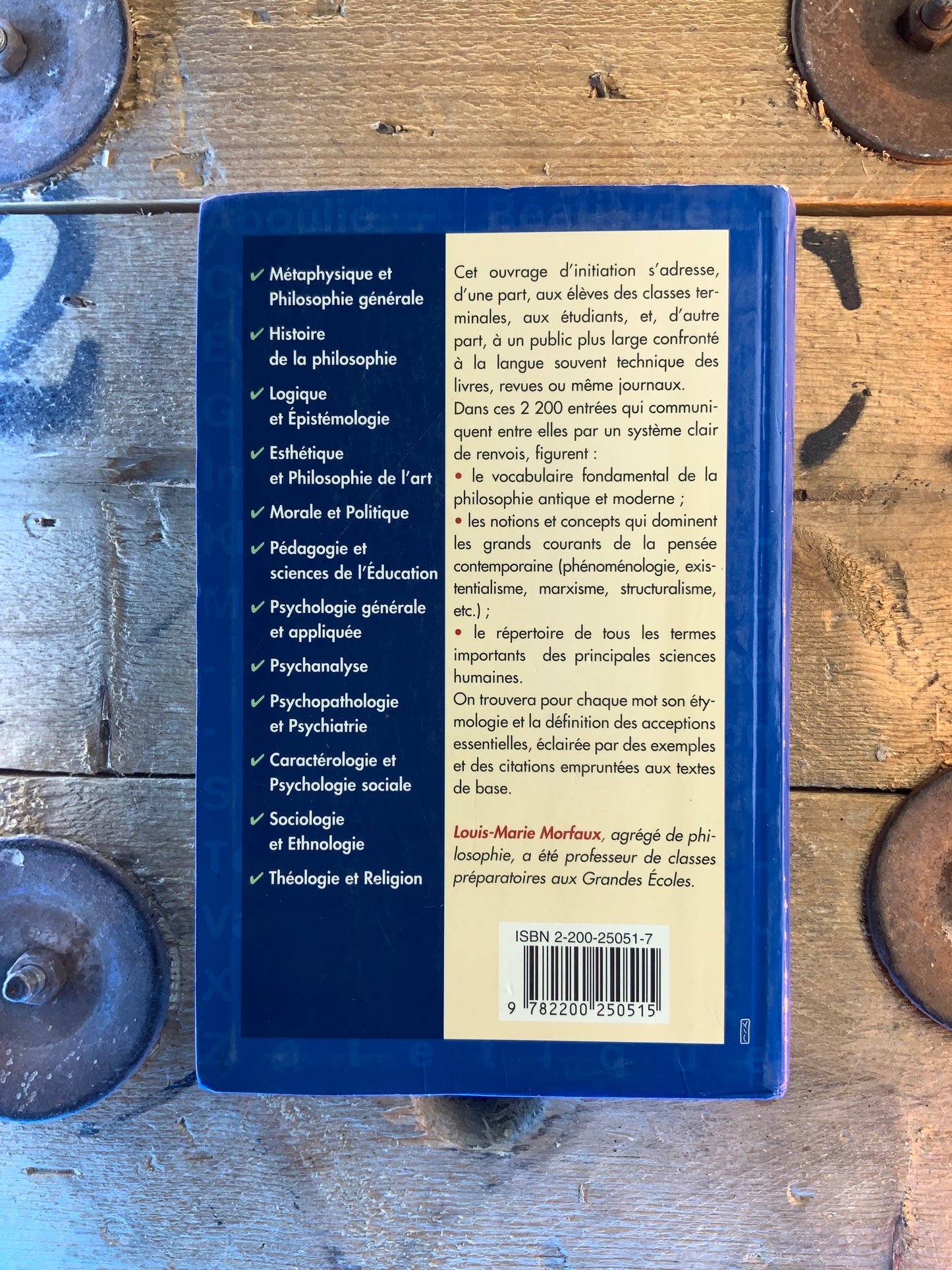 Vocabulaire de la philosophie et des sciences humaines - Louis-Marie Morfaux