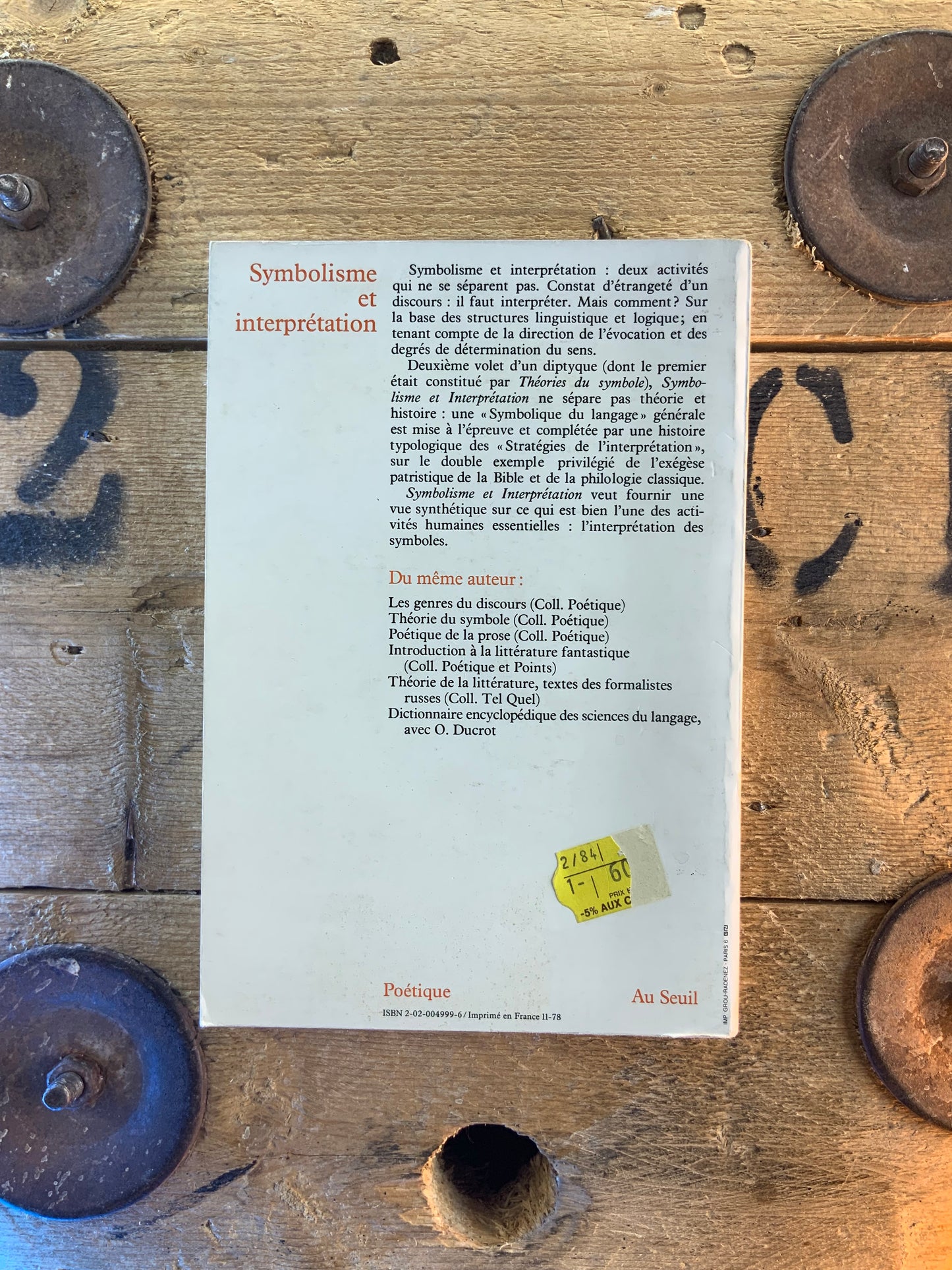 Symbolisme et interprétation - Tzvetan Todorov