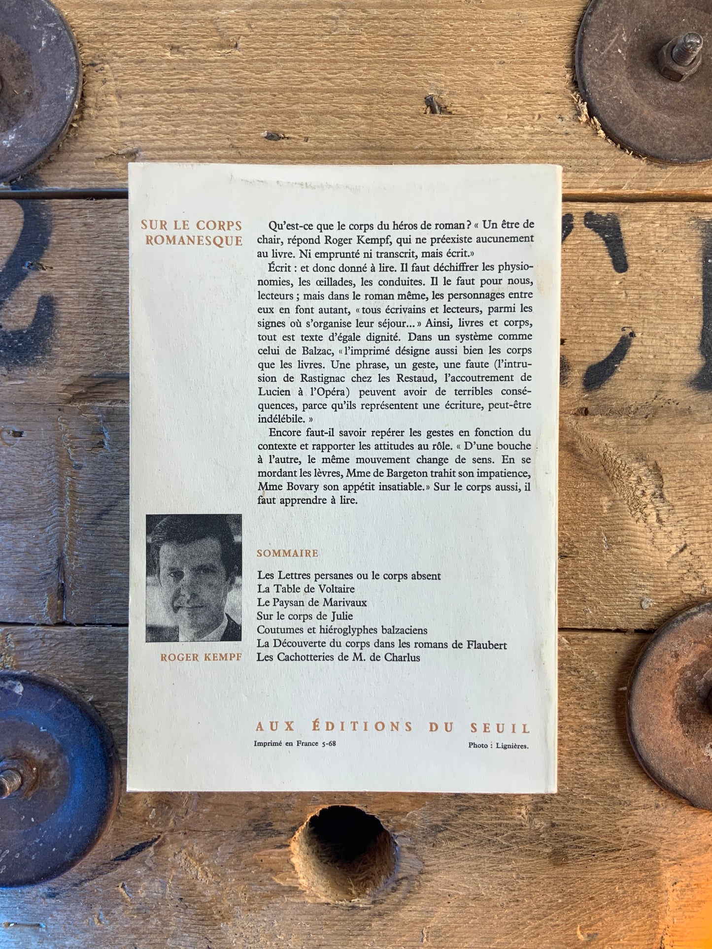 Sur le corps romanesque - Roger Kempf