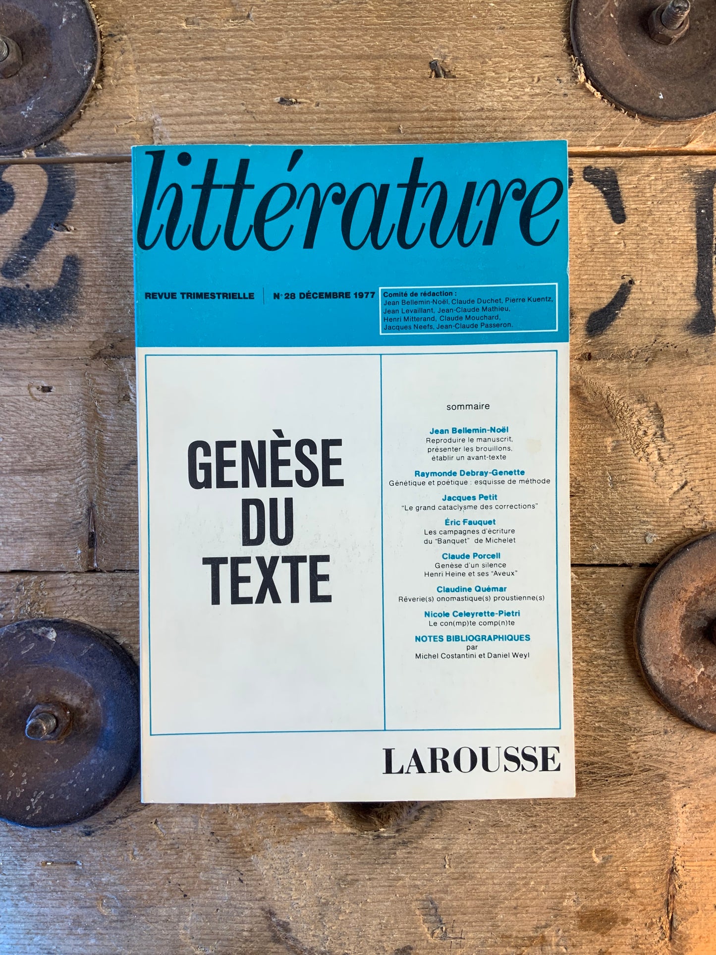 Genèse du texte [ Littérature Numéro 28 ]