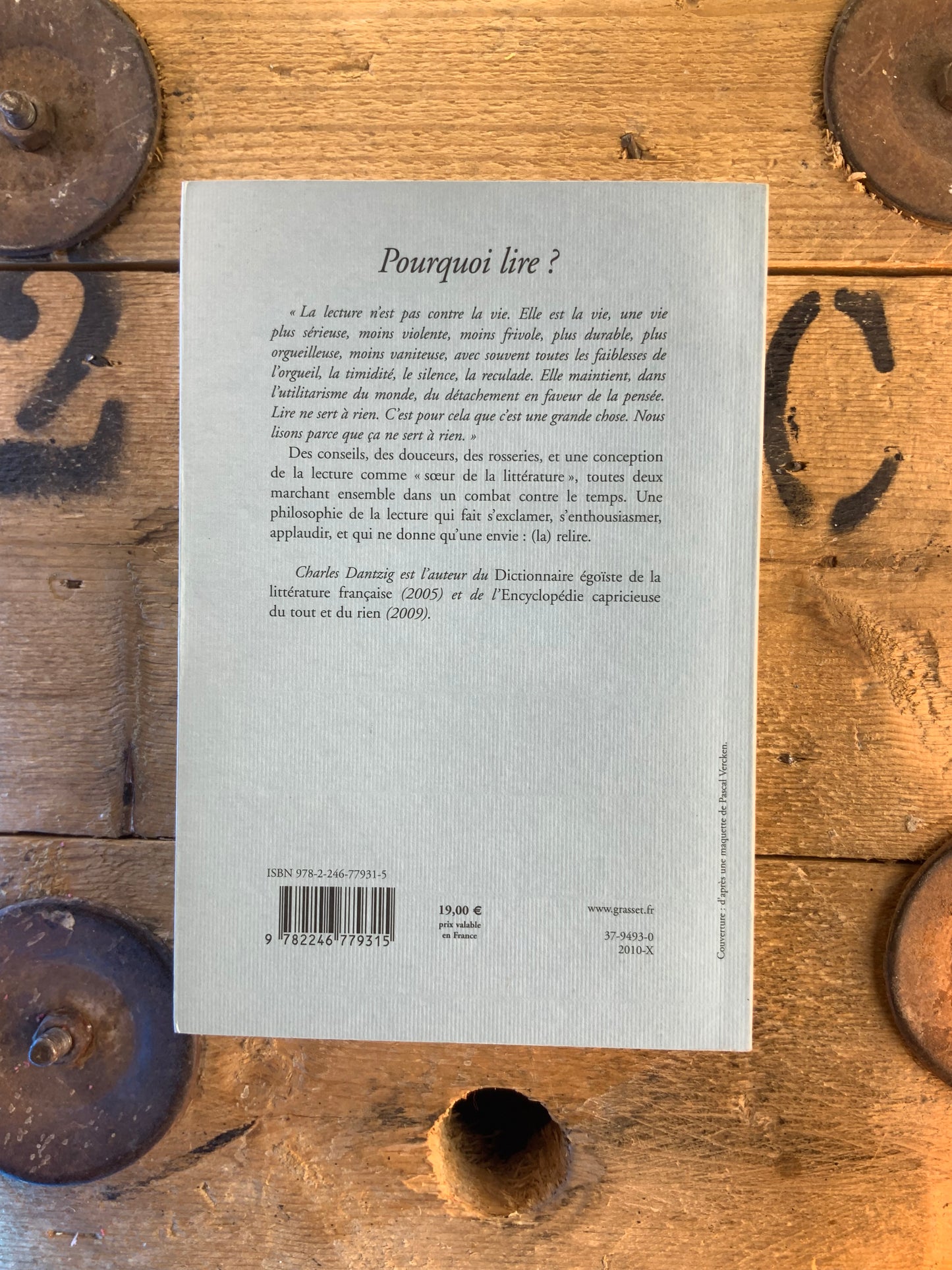 Pourquoi lire ? - Charles Dantzig