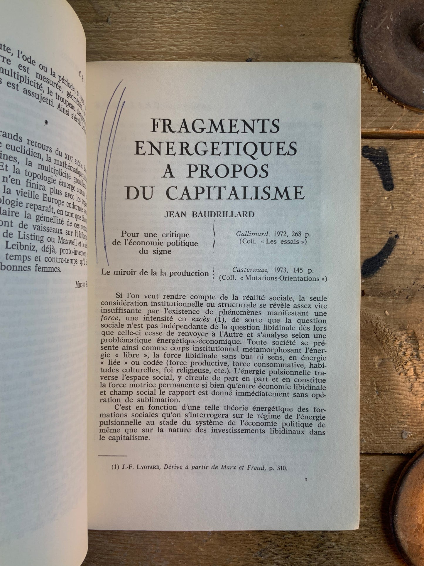 Michel Serres : Discours et parcours - Gilles Lipovetsky : Fragments énergétiques à propos du capitalisme - Jean-François Chevrier : Actualité du roman … [ Revue Critique ] - Novembre 1975 - n°335