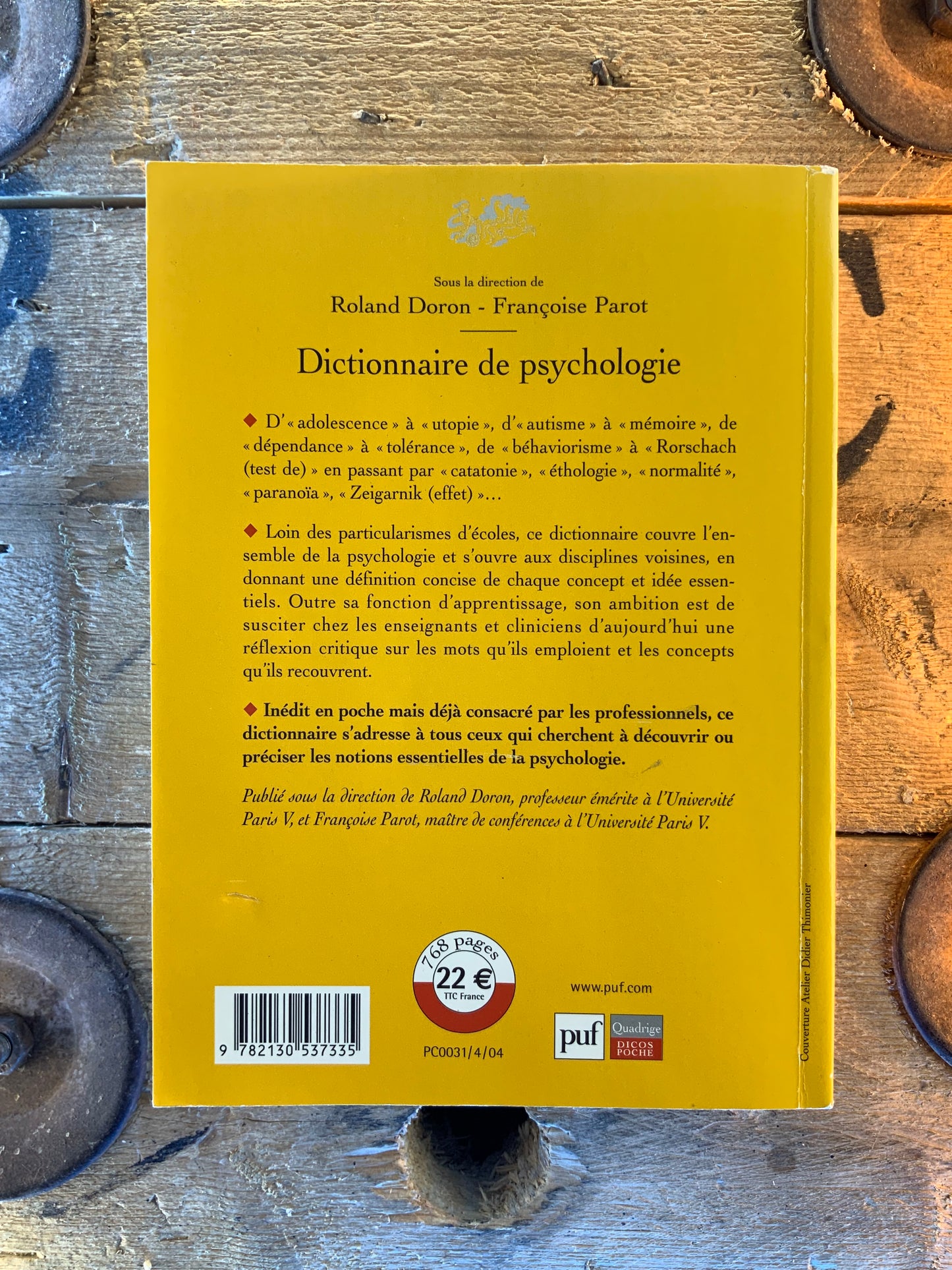 Dictionnaire de psychologie - Roland Doron et Françoise Parot