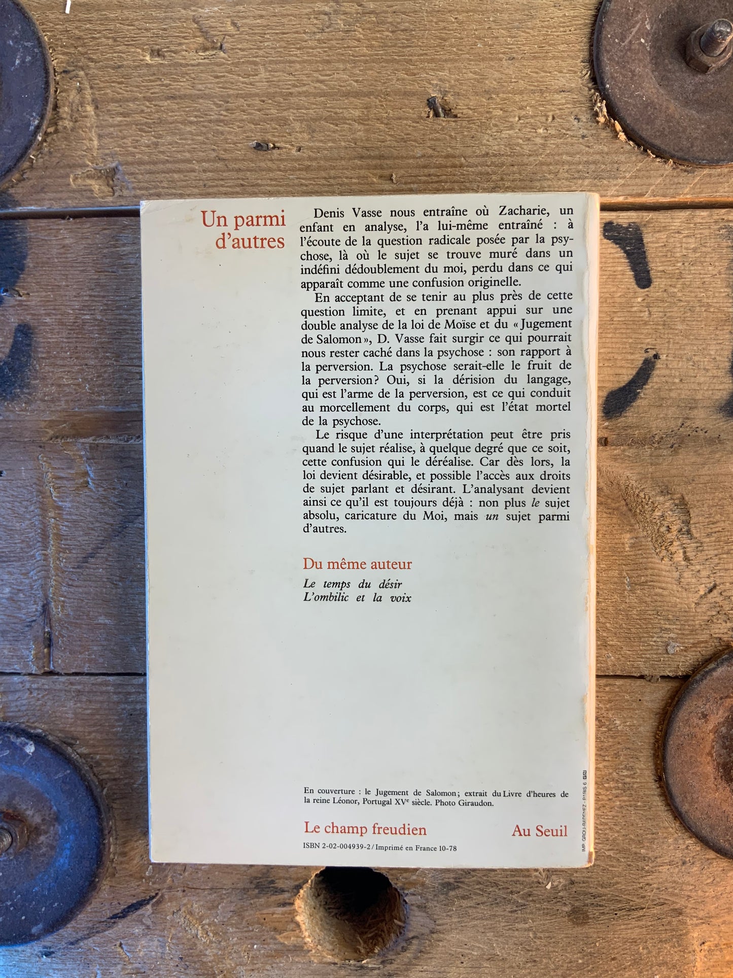 Un parmi d’autres - Denis Vasse
