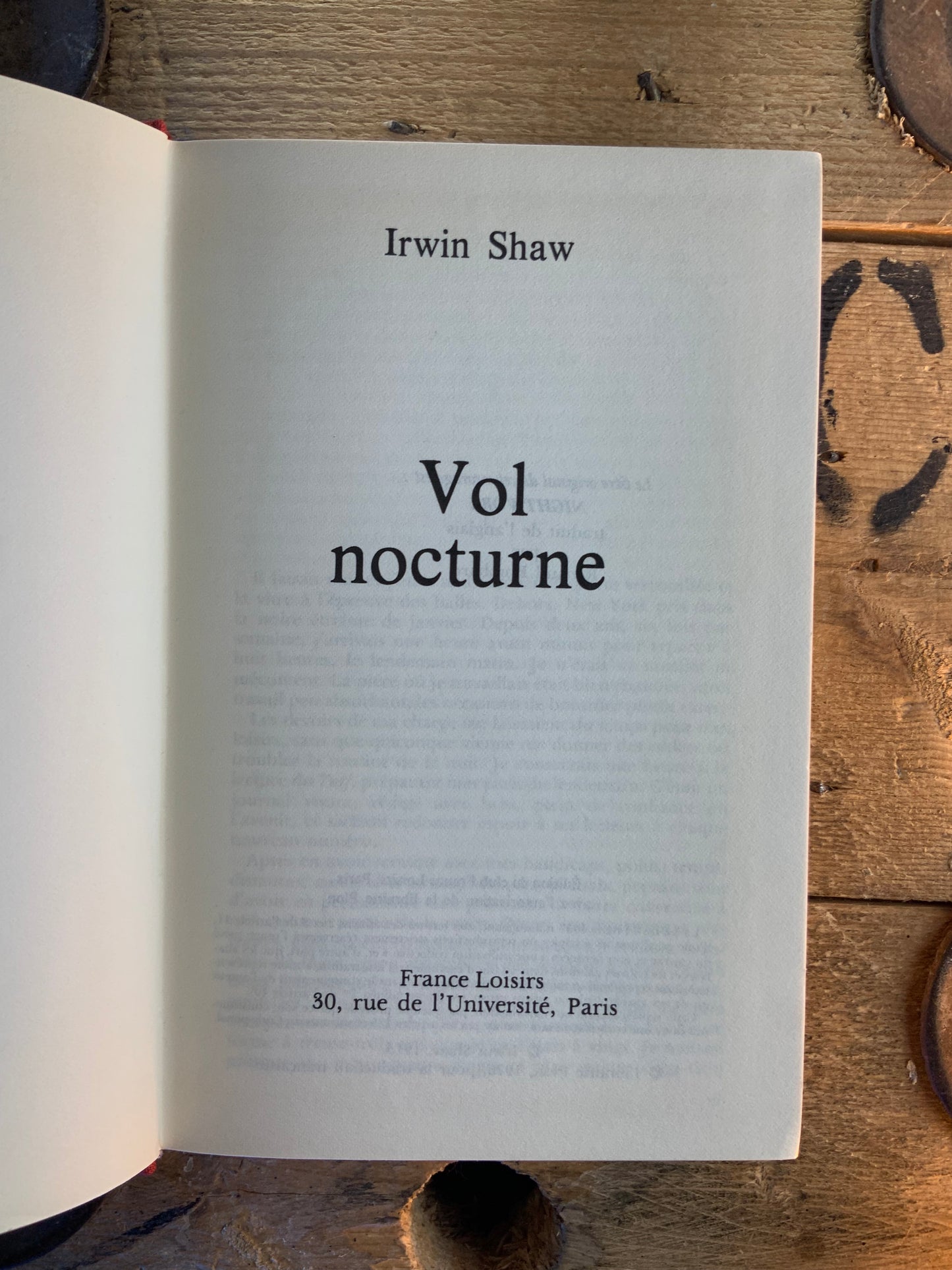 Vol nocturne - Irwin Shaw