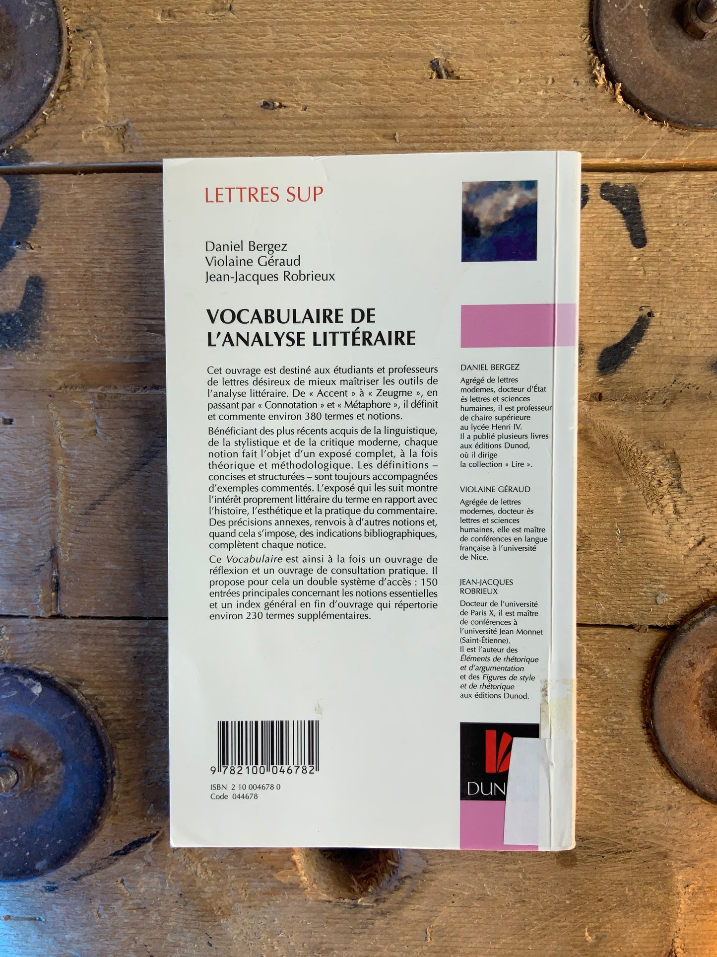 Vocabulaire de l’analyse littéraire - Daniel Bergez, Violaine Géraud et Jean-Jacques Robrieux