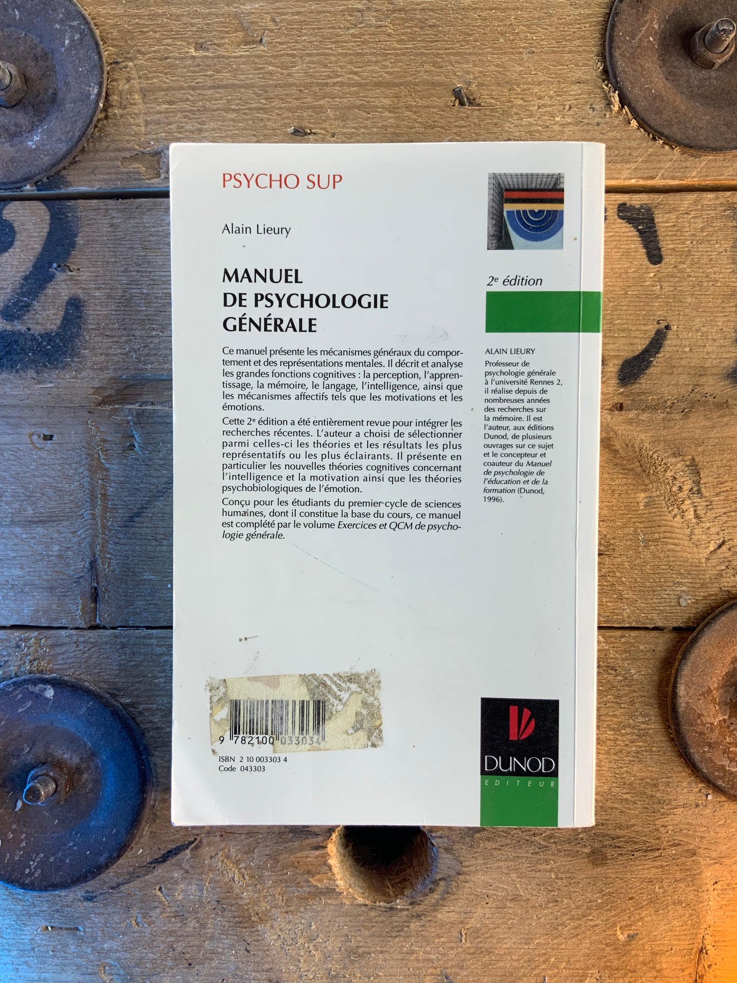 Manuel de psychologie générale - Alain Lieury