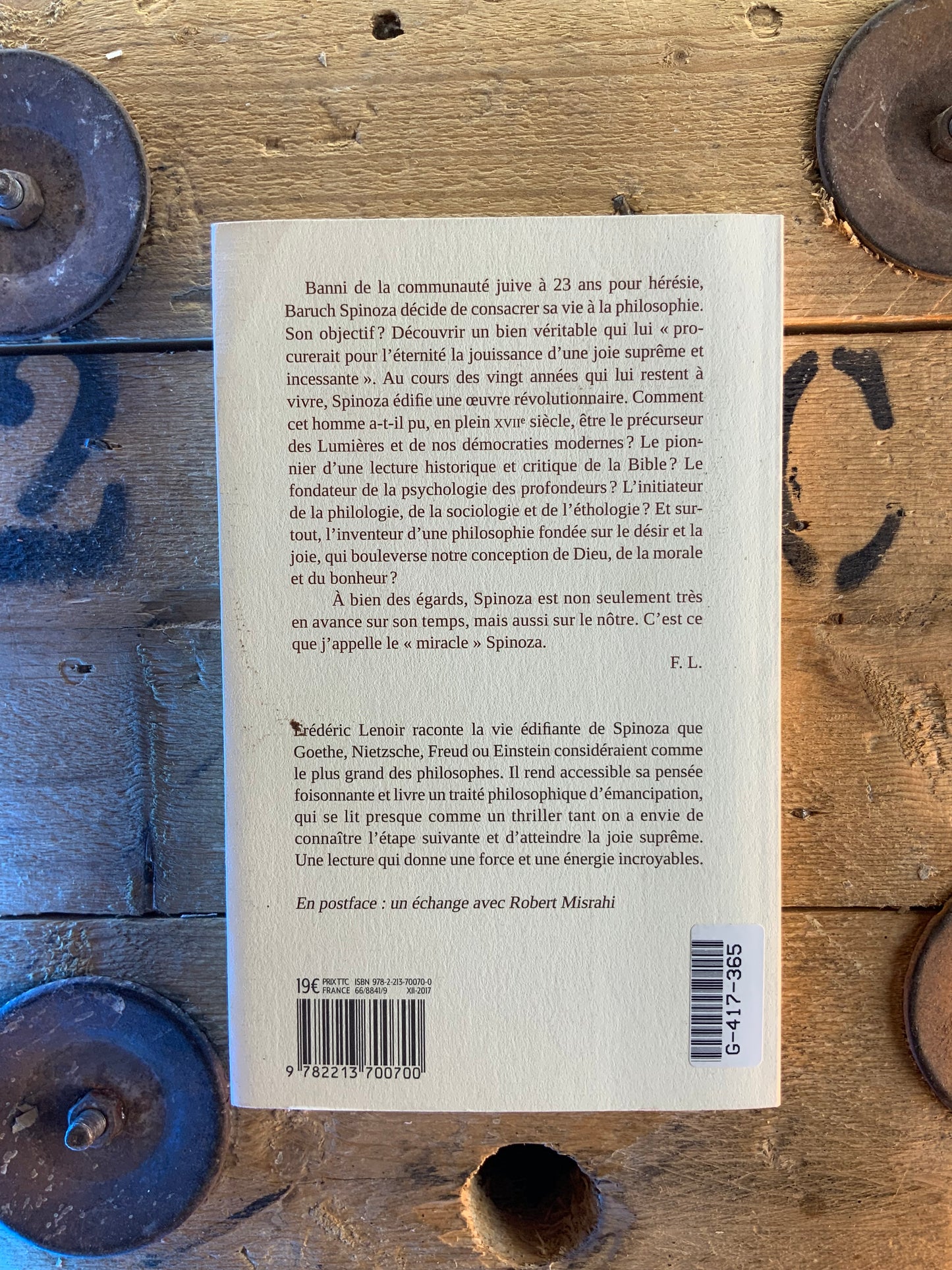 Le miracle Spinoza - Frédéric Lenoir