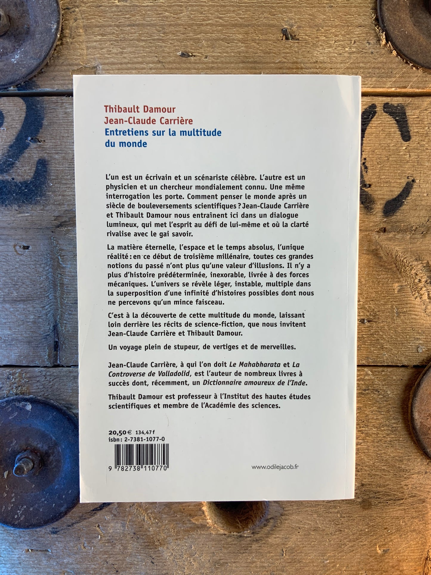 Entretiens sur la multitude du monde - Thibault Damour et Jean-Claude Carrière