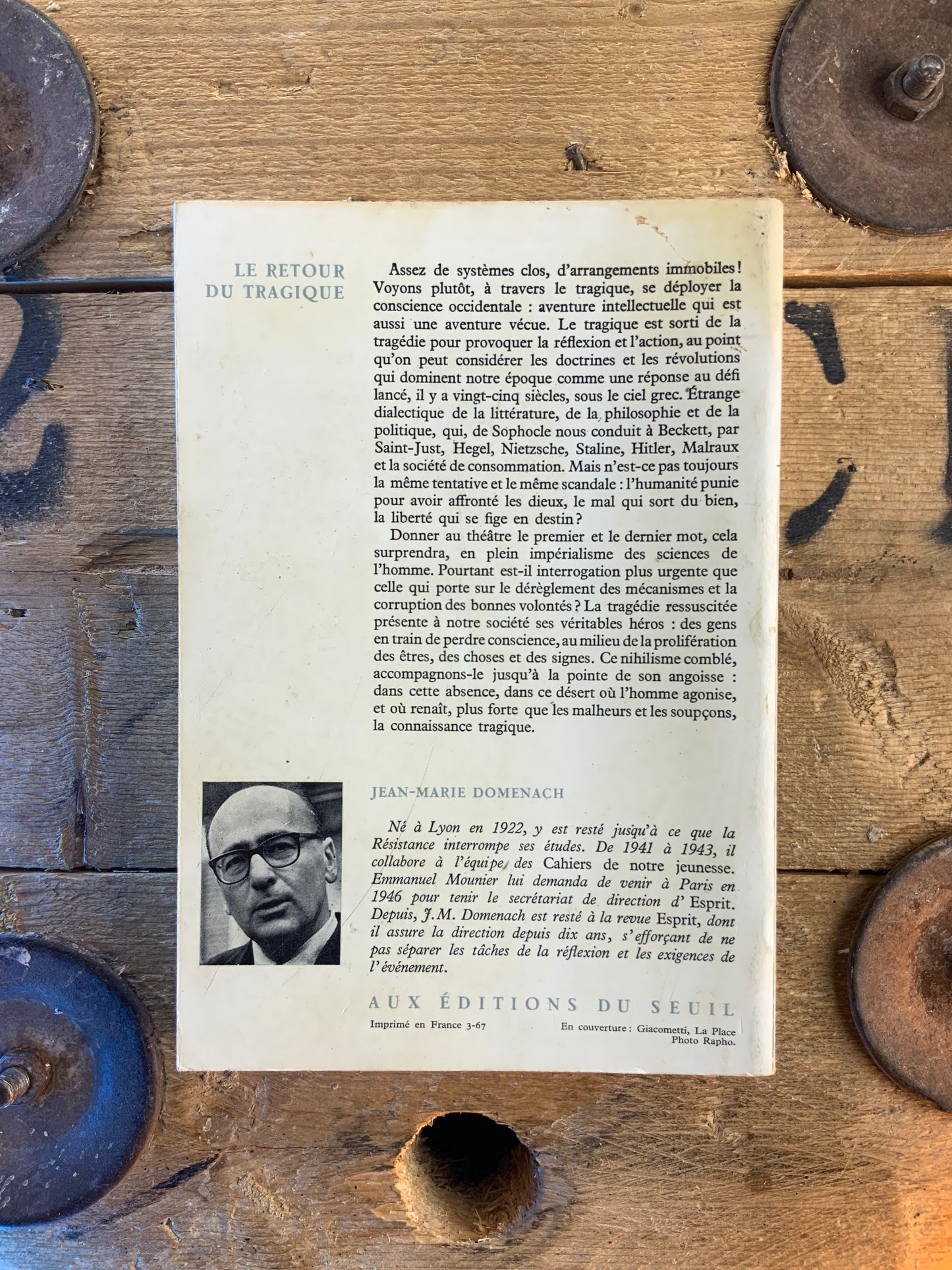 Le retour du tragique - Jean-Marie Domenach