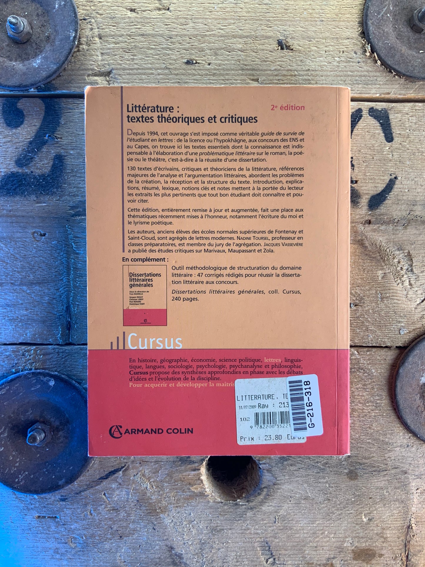 Littérature : textes théoriques et critiques - Nadine Toursel et Jacques Vassevière