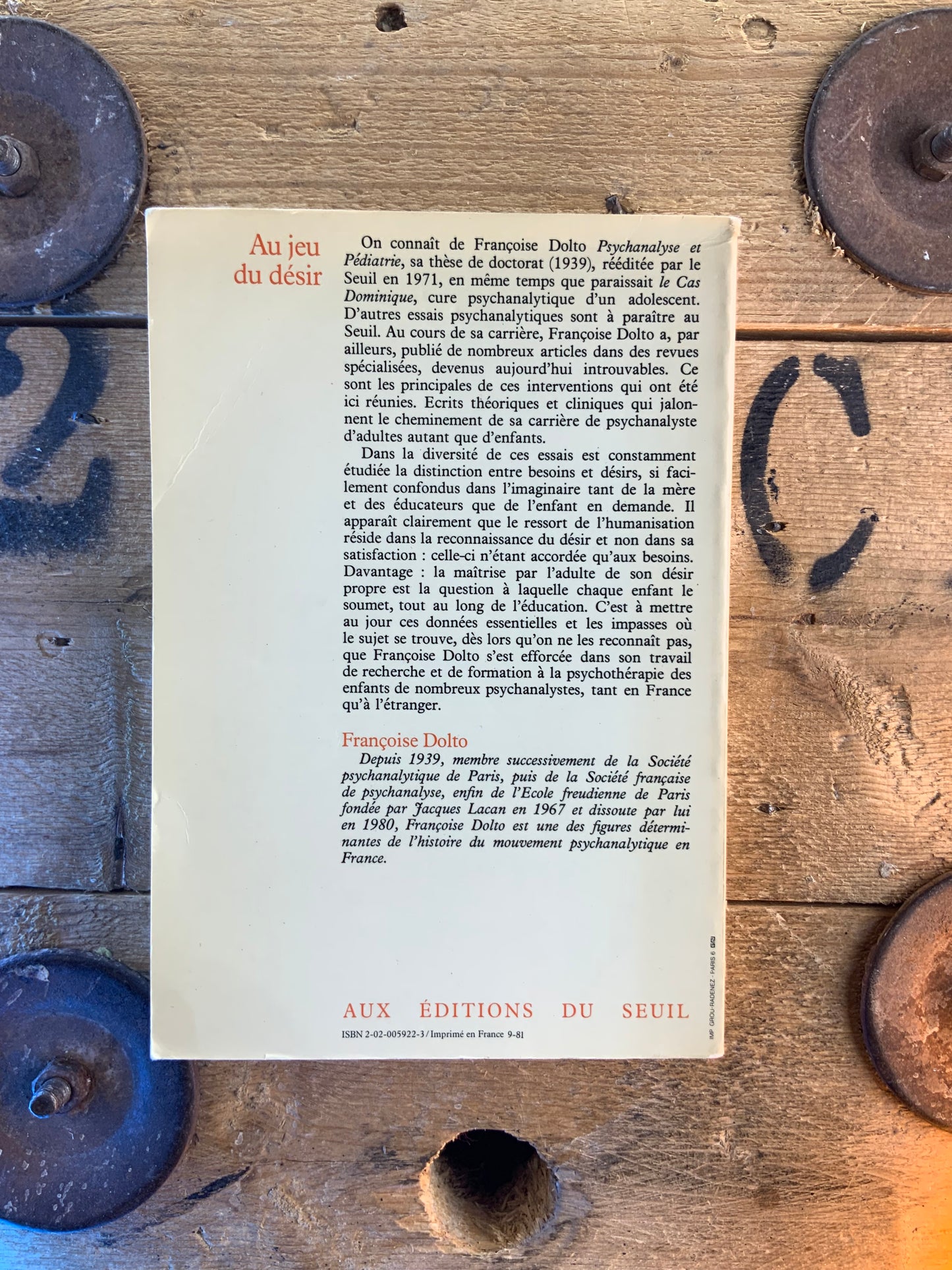 Au jeu du désir : essais cliniques - Françoise Dolto