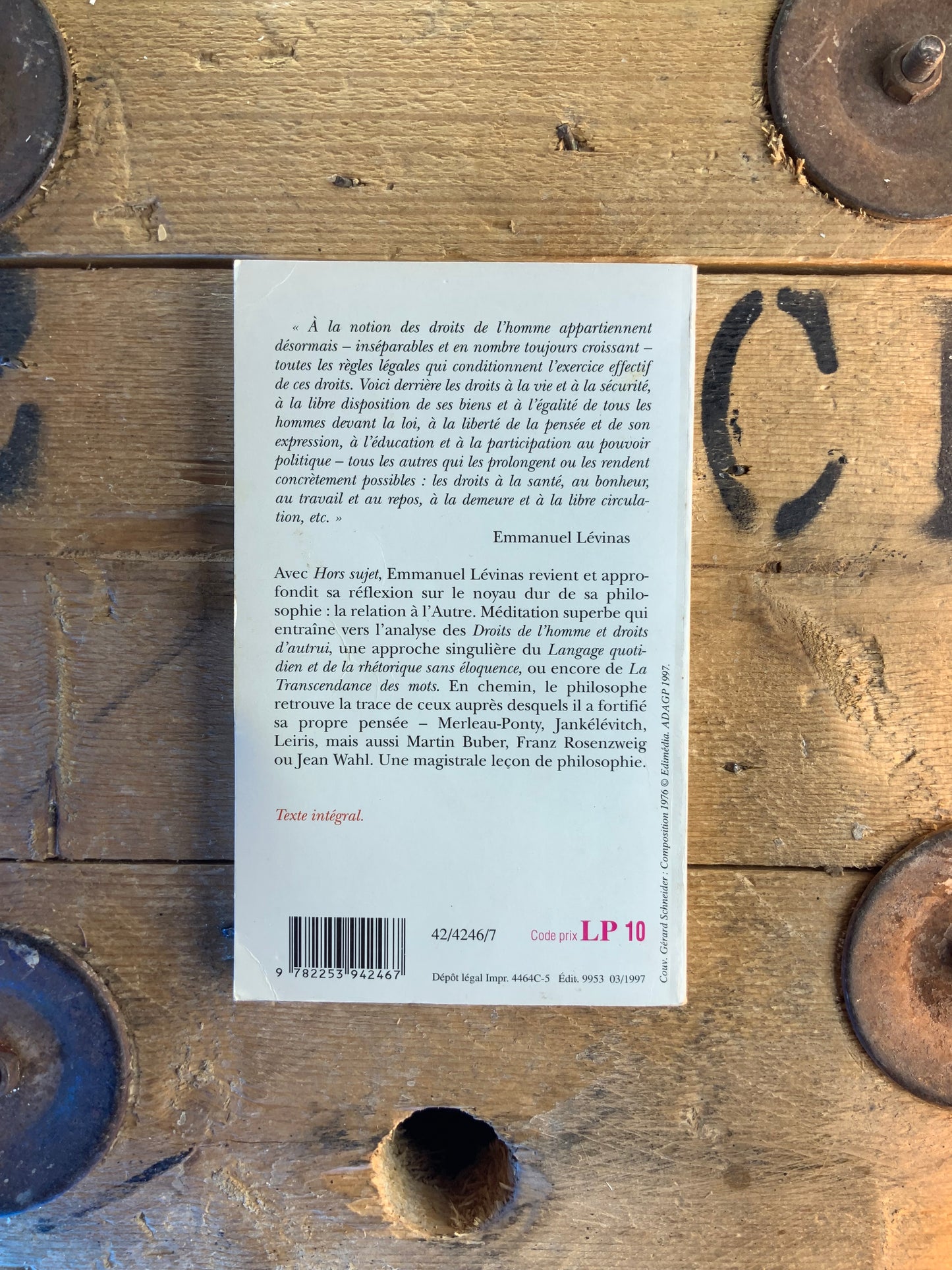 Hors sujet - Emmanuel Lévinas