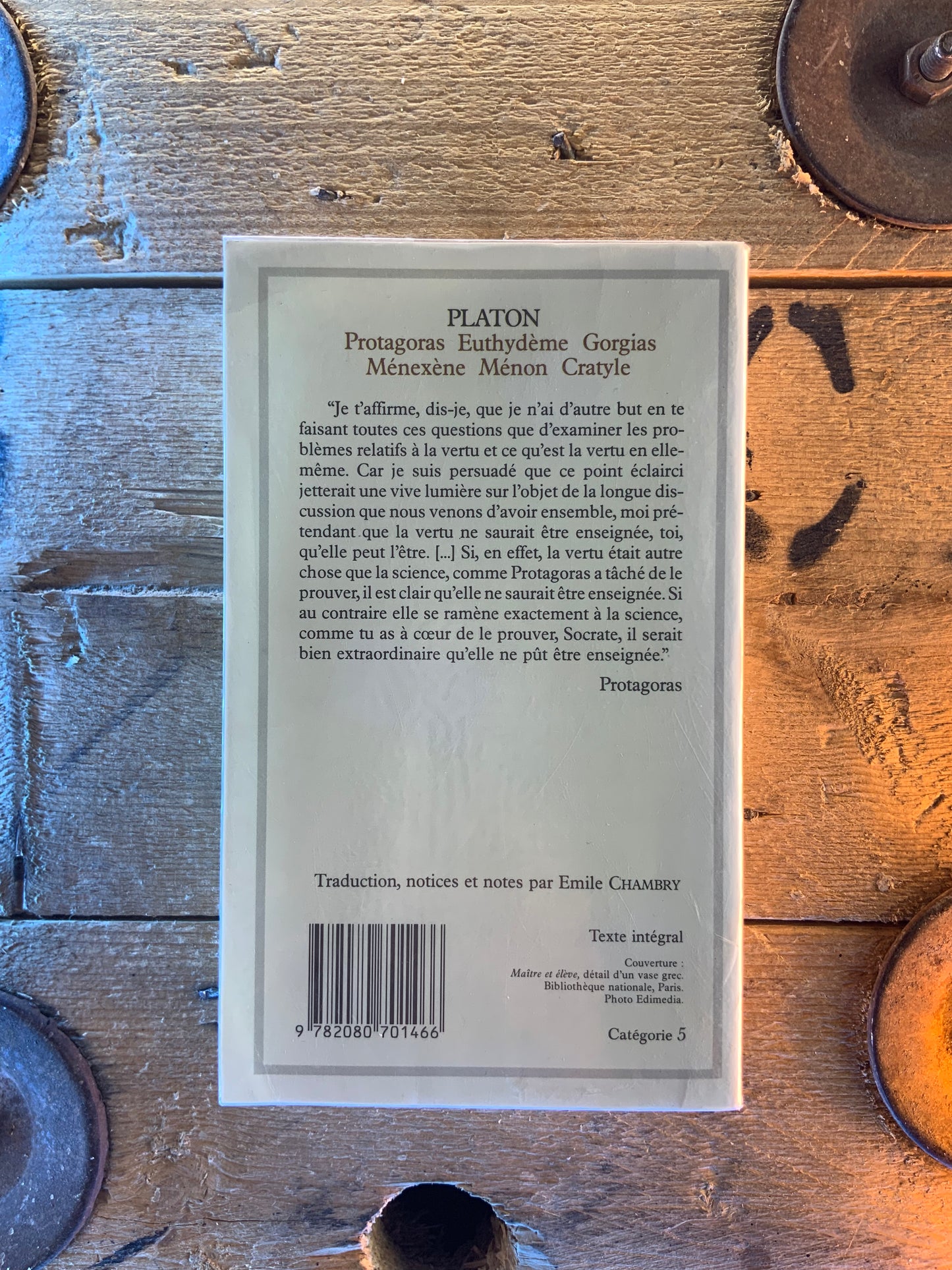 Protagoras Euthydème Gorgias Ménexène Ménon Cratyle - Platon